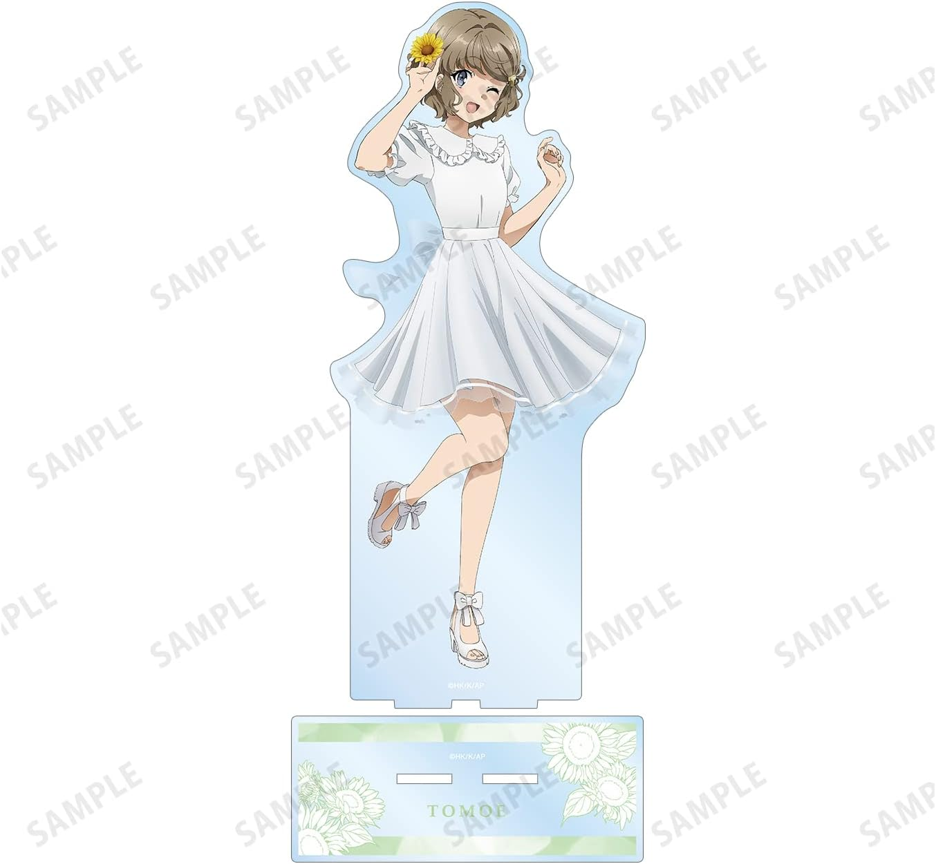 Youth Pig No Dream of Bunny Girl Senpaired Illustration, Tomoe Koga, Sunflower and White One Piece Version, Extra Large Acrylic Stand image number 2