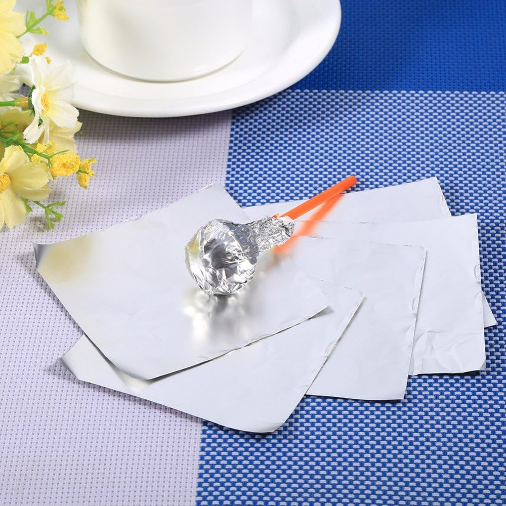 Wowagoga 6X6 Inches Aluminum Foils Paper Chocolate Candy Wrapping/Packing Sheets, Silver,Pack of 200 - Gold image number 3