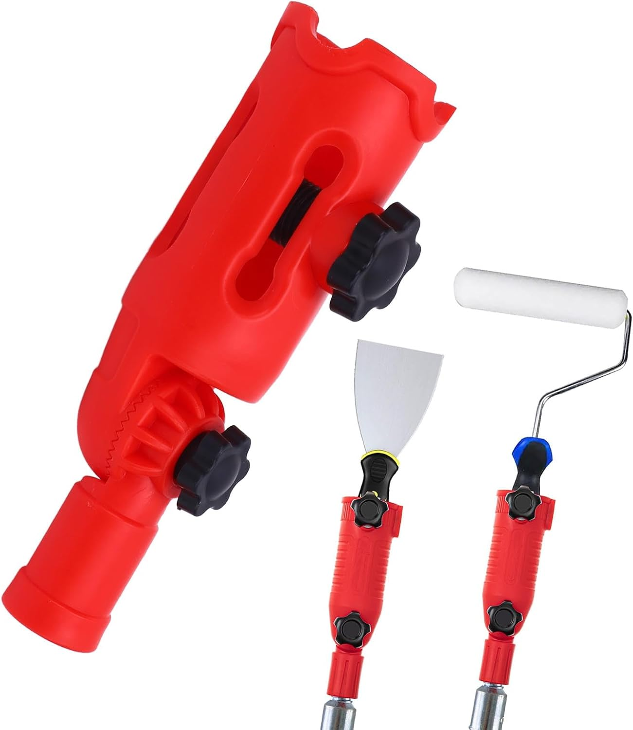 Paint Brush Extender for High Ceilings, Multi Angle Corner Painting Tool with 180 Degrees Rotatable, Adjustable Knobs