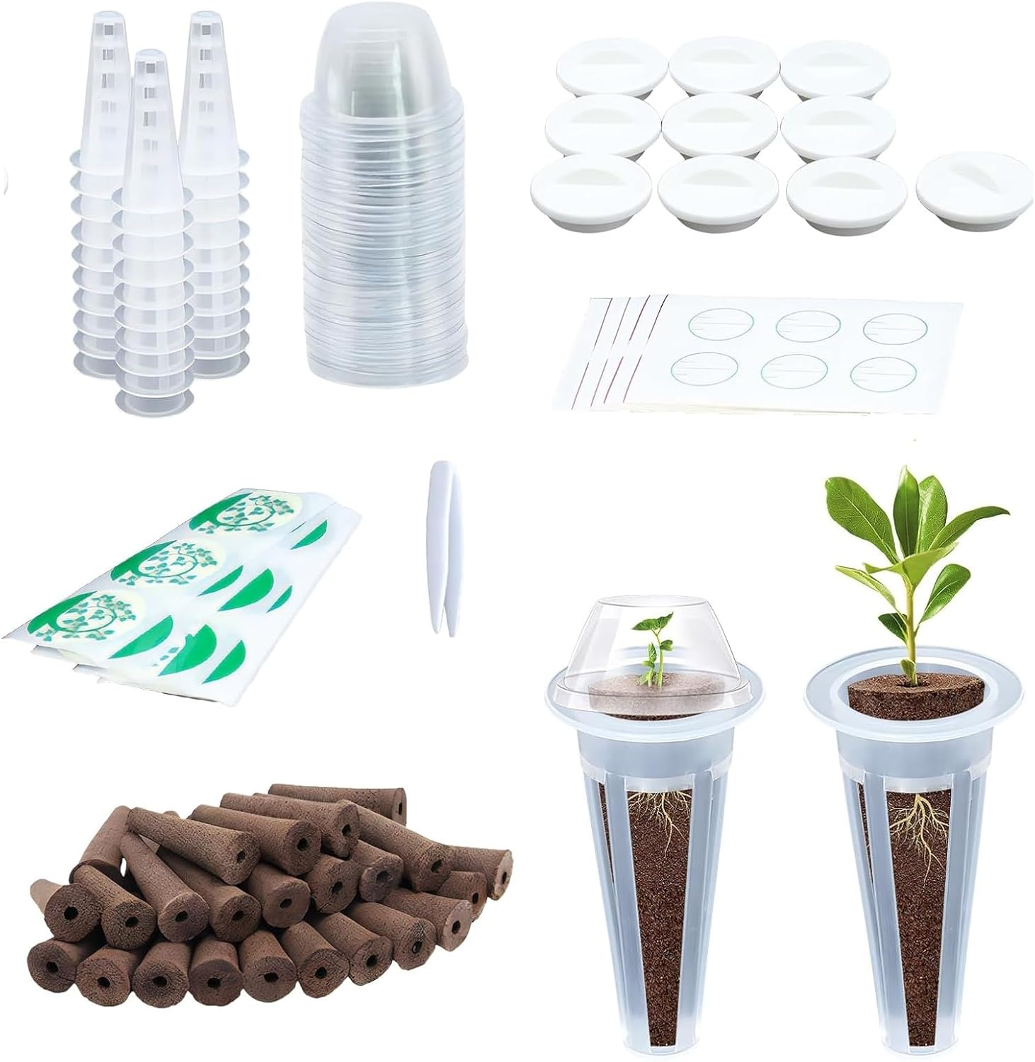 161Pcs Hydroponic Seed Pods Kit - Reusable Plant Grow Sponges for Seed Starter, Root Growth | Compatible with Hydroponic Growing Systems | Garden Accessories & Replacement Sponges (Multicolor) image number 1