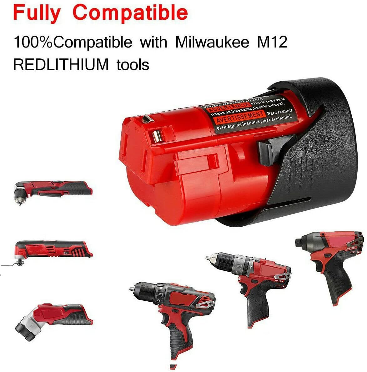 [High Capacity] Tavice 3.5Ah M12 Battery Compatible with 12V Milwaukee M12 M12B3 Lithium Cordless Battery 48-11-2401 2440 image number 4