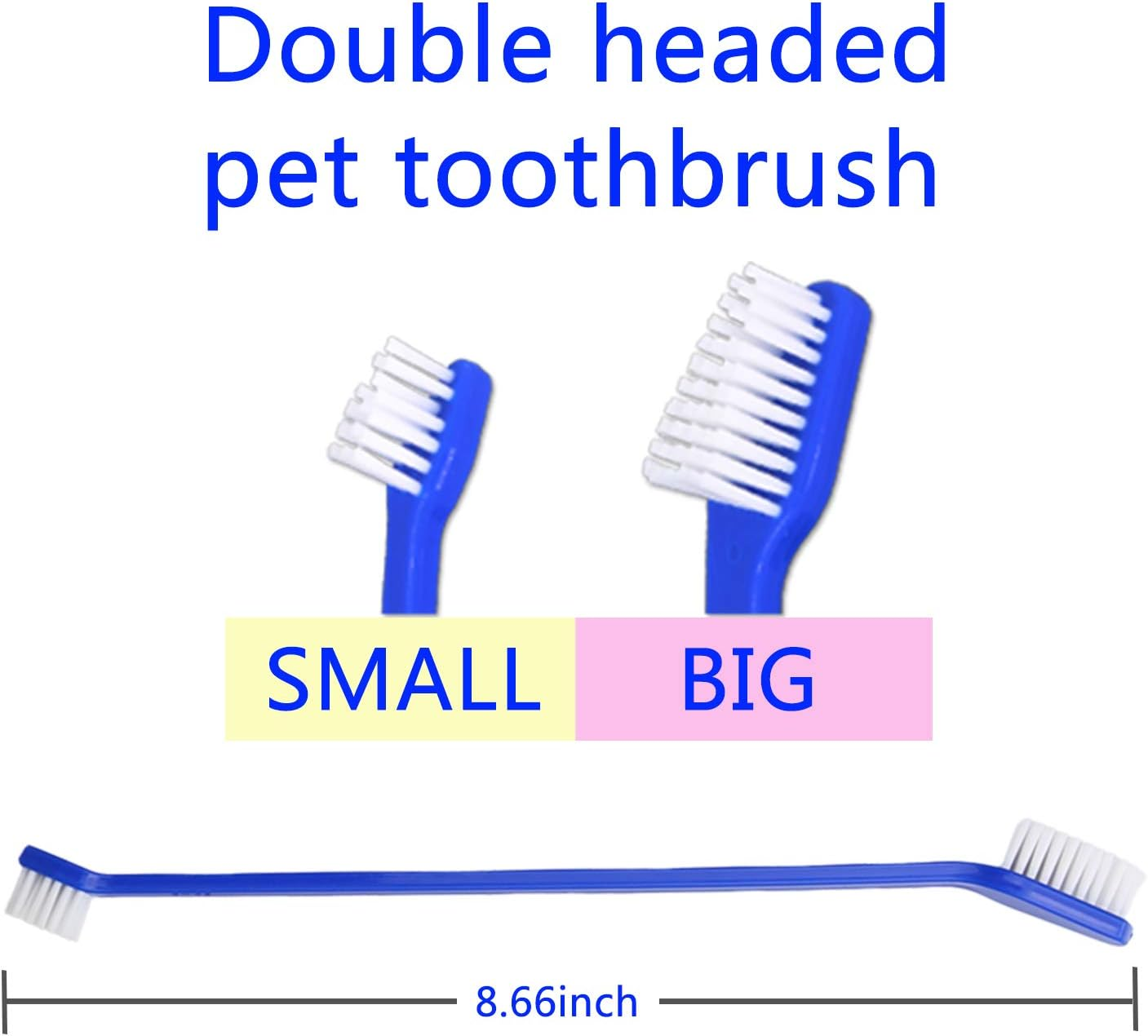 Newday Dog Toothbrush Set of 8 - Dual Headed, Dental Hygiene Convenient Soft Toothbrush to Clean Pet Teeth, Dog Tooth Brushes for Small to Large Dogs, Cats, and Most Pets, Teeth Brush in Bulk image number 6