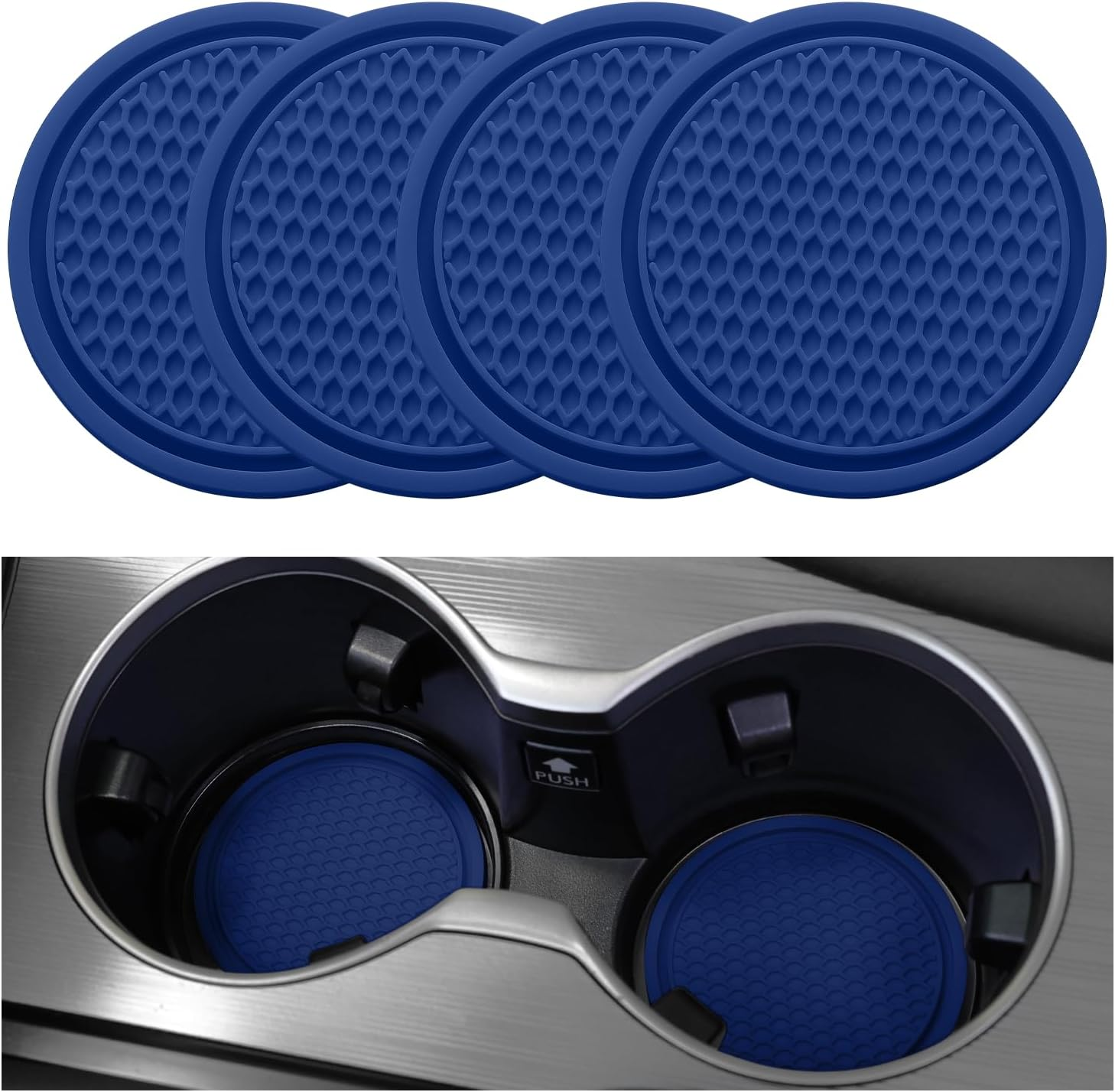 SINGARO Car Cup Coaster, 4PCS Universal Non-Slip Cup Holders Embedded in Ornaments Coaster, Car Interior Accessories, White