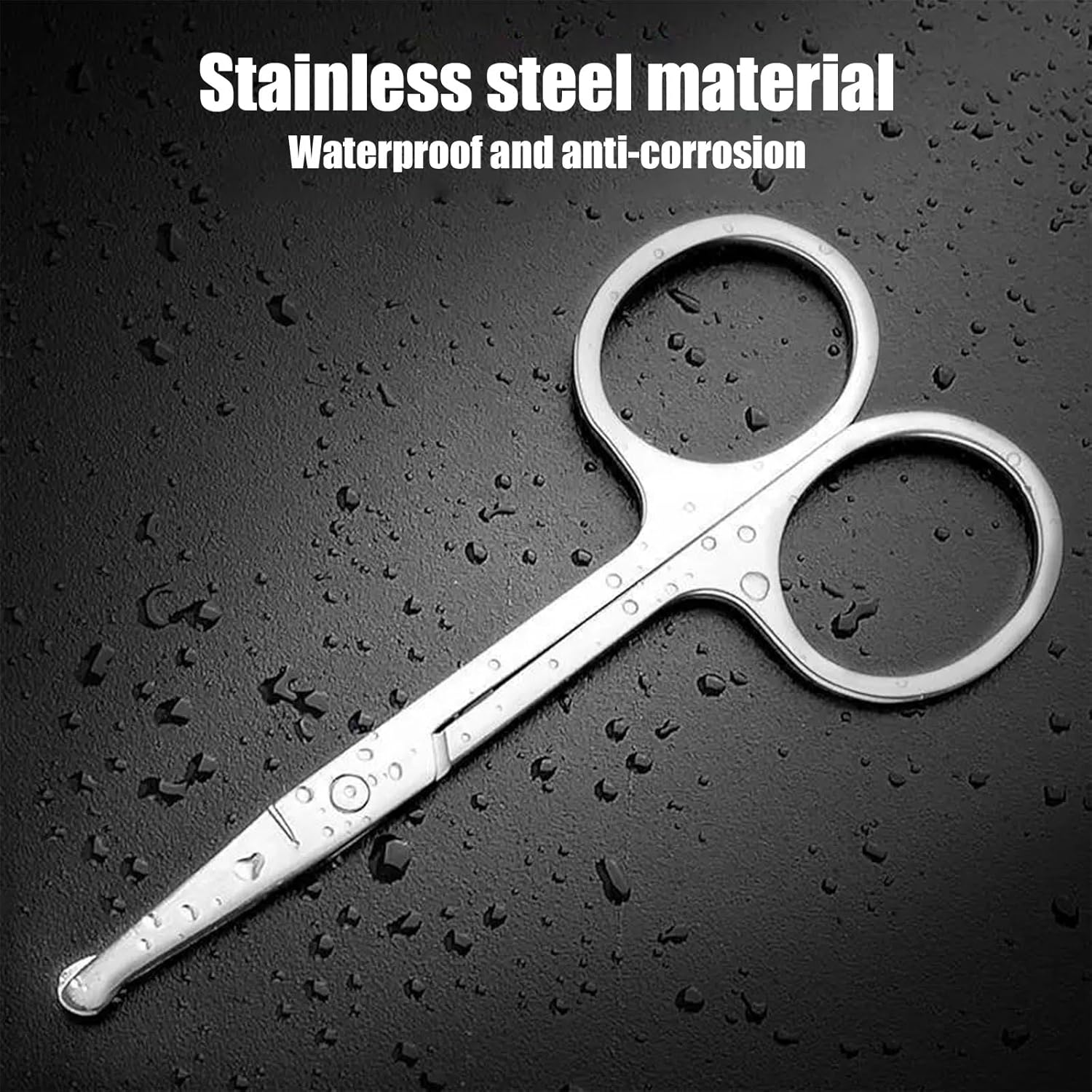 BGENHPON Grooming Scissors for Facial Hair - Small Beard Scissors Men Women - Eyebrow Nose Mustache Ear Trimming - Curved Safety Tip Stainless Steel 2PCS image number 4