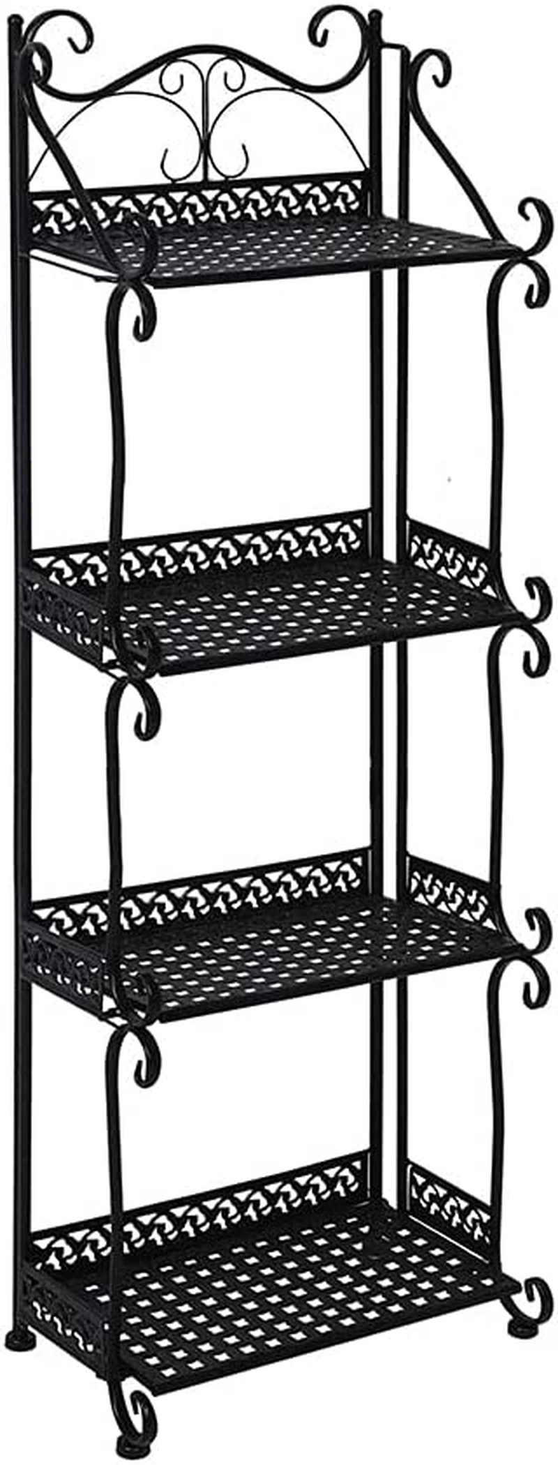 Levede 4 Tiers Outdoor Indoor Metal Flower Pots Plant Stand, Black image number 5