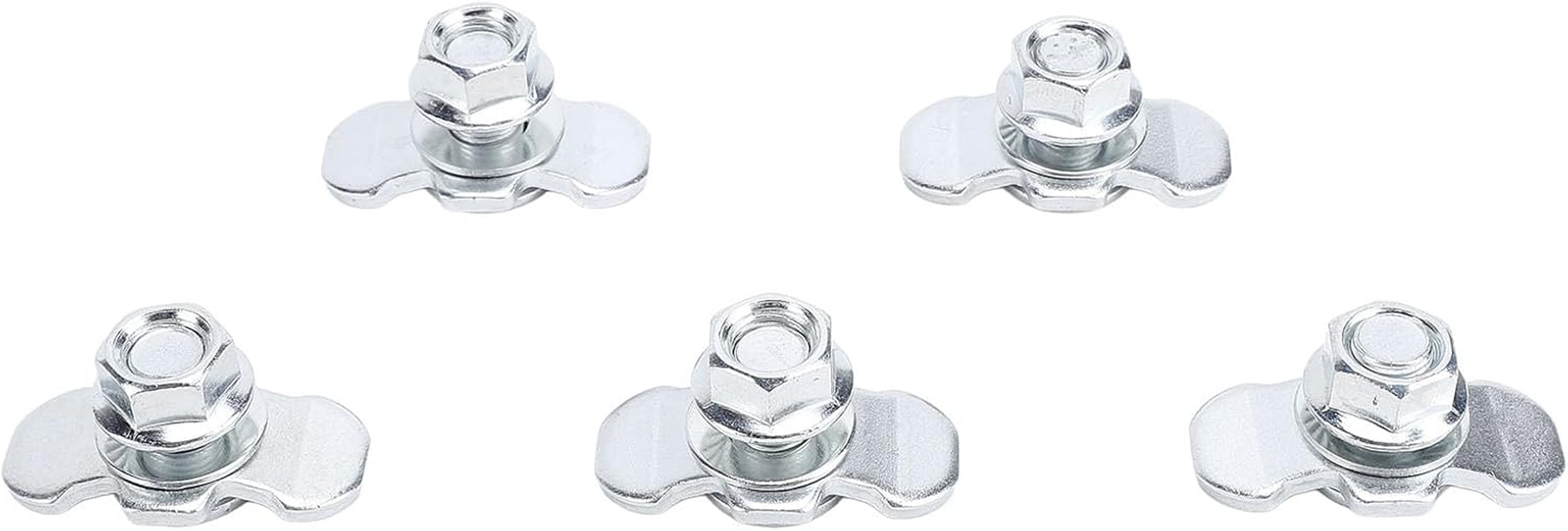 5 Pcs L Track Threaded Bolt Double Stud Fitting, M10X20Mm L Track Double Lug Threaded Stud Nut Fitting Tie Down, for Truck Bed Trailer Cargo Control Pickup RV ATV (Black)