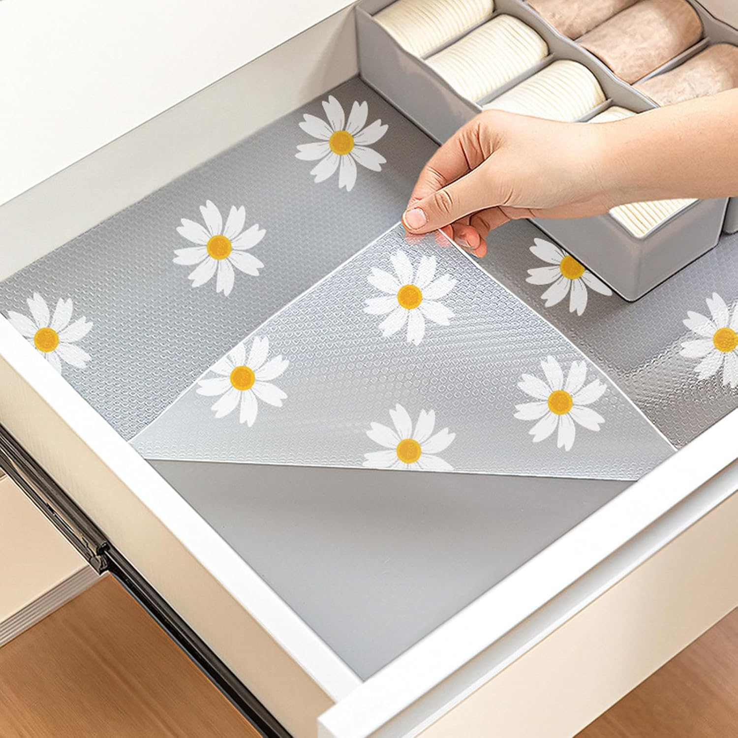 Drawer Liner 30Cm*300Cm Shelf Liner, Washable Fridge Liners, Non-Slip Oil-Proof Cabinet Paper Drawer Liner, Eva Plastic Drawer Liner Cupboard Pad for Kitchen Cabinet, Refrigerator, Shelves, Storage image number 5