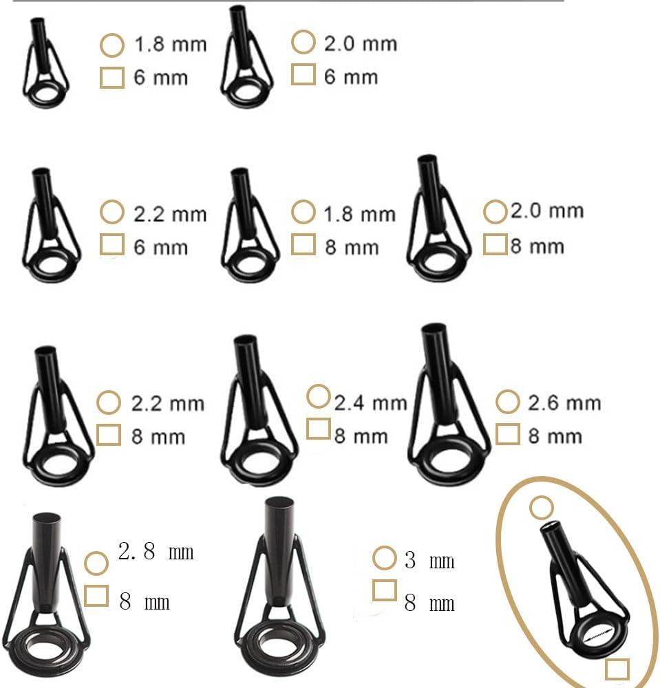 Fishing Rod Tip Repair Kit,Armastuse 10 Pcs Rod Tip Repair Kit with Plastic Box Fishing Rod Ceramic Guide Rings for Freshwater Saltwater Fishing Lovers image number 3