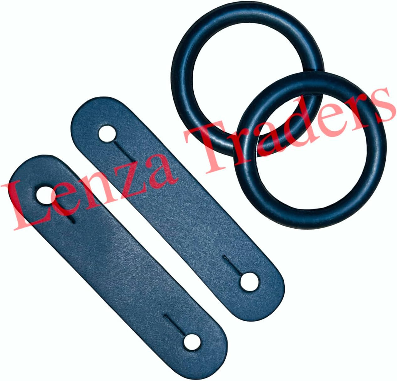 Peacock Safety Irons Stirrups Rubber Rings & Leather Clips TABS Replacement Set FILLIS Black Rubber Bands Leather Loops Replacement image number 6