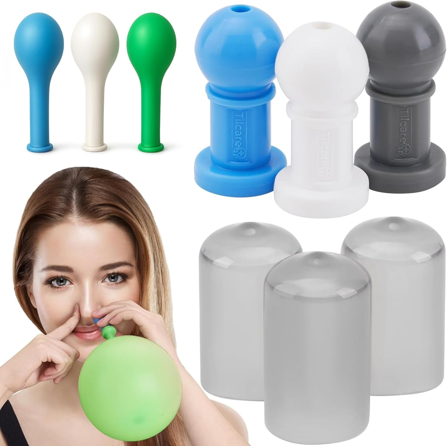 Eustachian Ear Unclogger with 10 Nasal Balloons, 3 Nose Tips & 3 Covers, Ear Pressure Relief Device for Airplane Ear Pressure Relief, Eustachian Tube Unclogger, Ear Unclogger for Tinnitus Relief image number 3