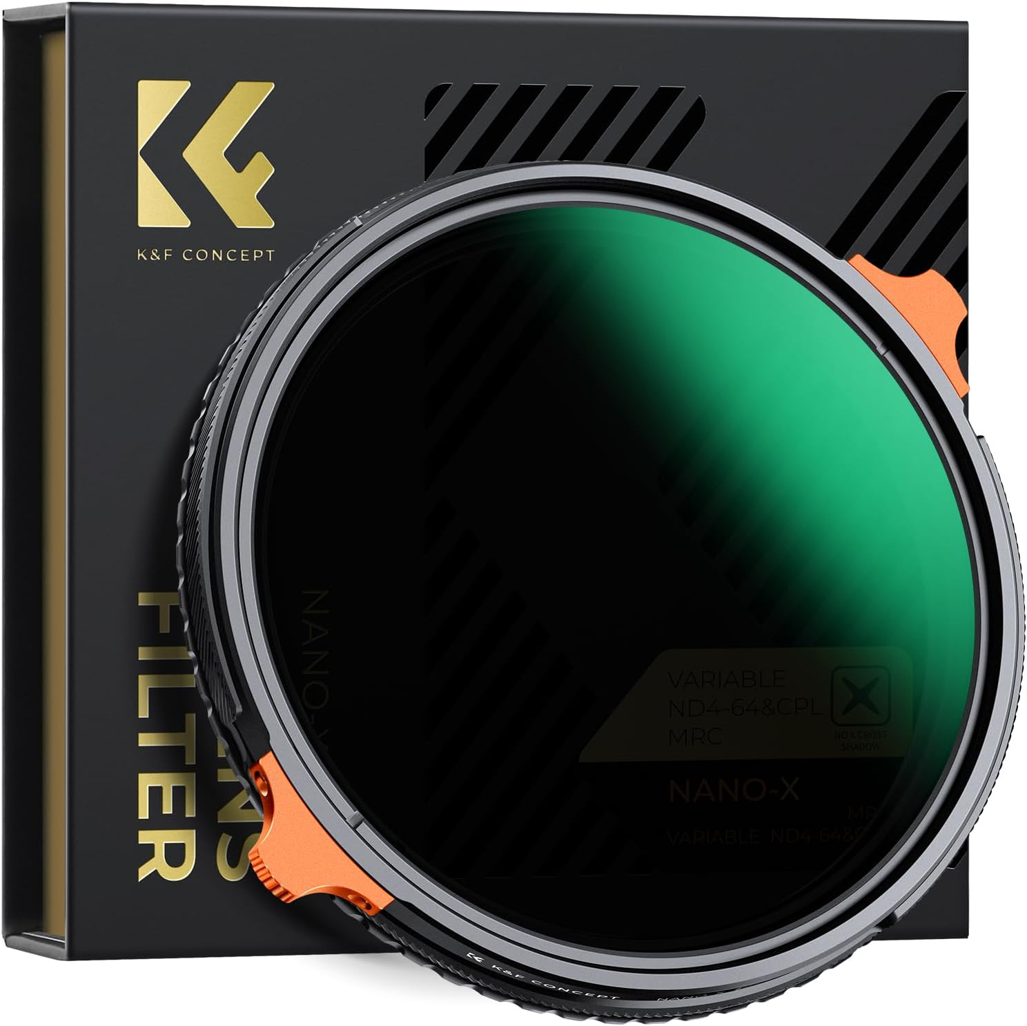 K&F CONCEPT 82Mm ND4-64 (2-6 Stops) ND Lens Filter Variable & CPL Polarizers Filter 2-In-1, 28 Multi-Coated Polarizing and Neutral Density Camera Lens Filter (Nano-X Series) image number 1