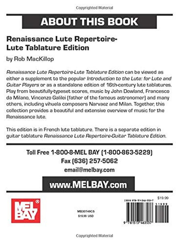 Renaissance Lute Repertoire-Lute Tablature Edition