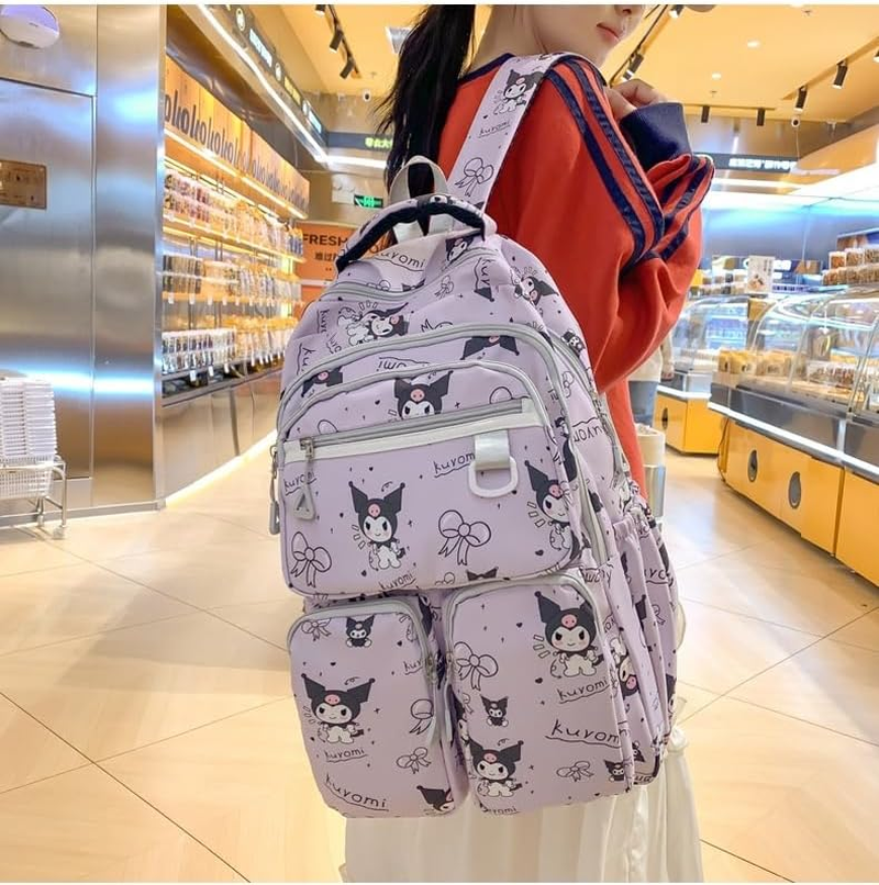 AII Lover Kawaii Backpack with Keychain,17.7In Cute Laptop Backpack Durable University School Backpack Travel Bag for Boy Girls Large Capacity - A image number 5