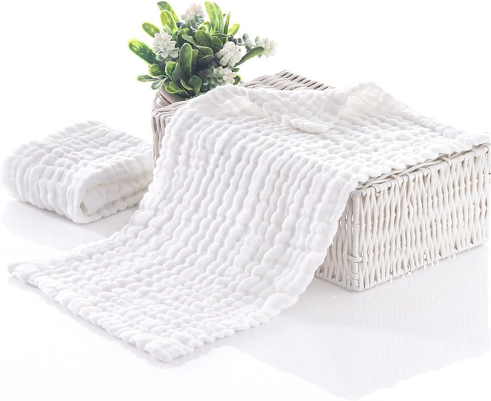 6 Pack 25 * 50Cm Burp Cloths 100% Cotton 6 Layers Thickened Super Soft and Absorbent Drooling Towels Towels Baby (Pink)