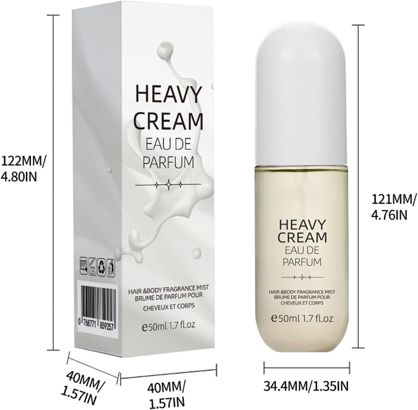 Raenseen Long Lasting Alcohol Free Perfume Spray for Women Heavy Cream Fragrance Mist with Elegant Fresh Scent for Body and Hair White One Size image number 6