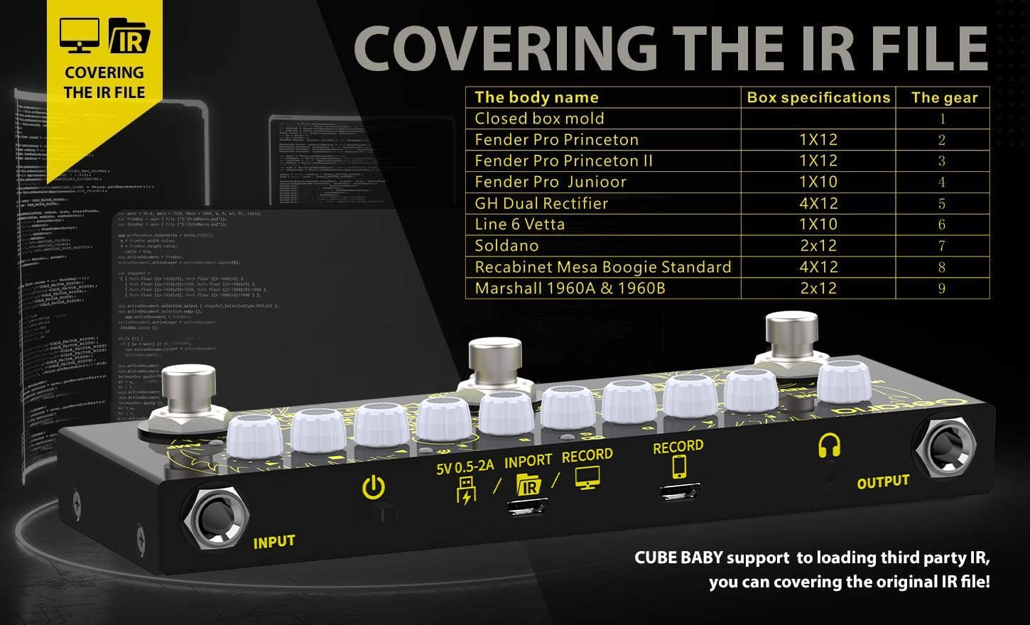 Getaria Multi Effects Guitar Pedal, with IR Loading 9 AMP Models, Delay Reverb Distortion Overdrive, Rechargable Electric Guitar Effects Multi Pedal Support Recording,Bluetooth 5.0 image number 3