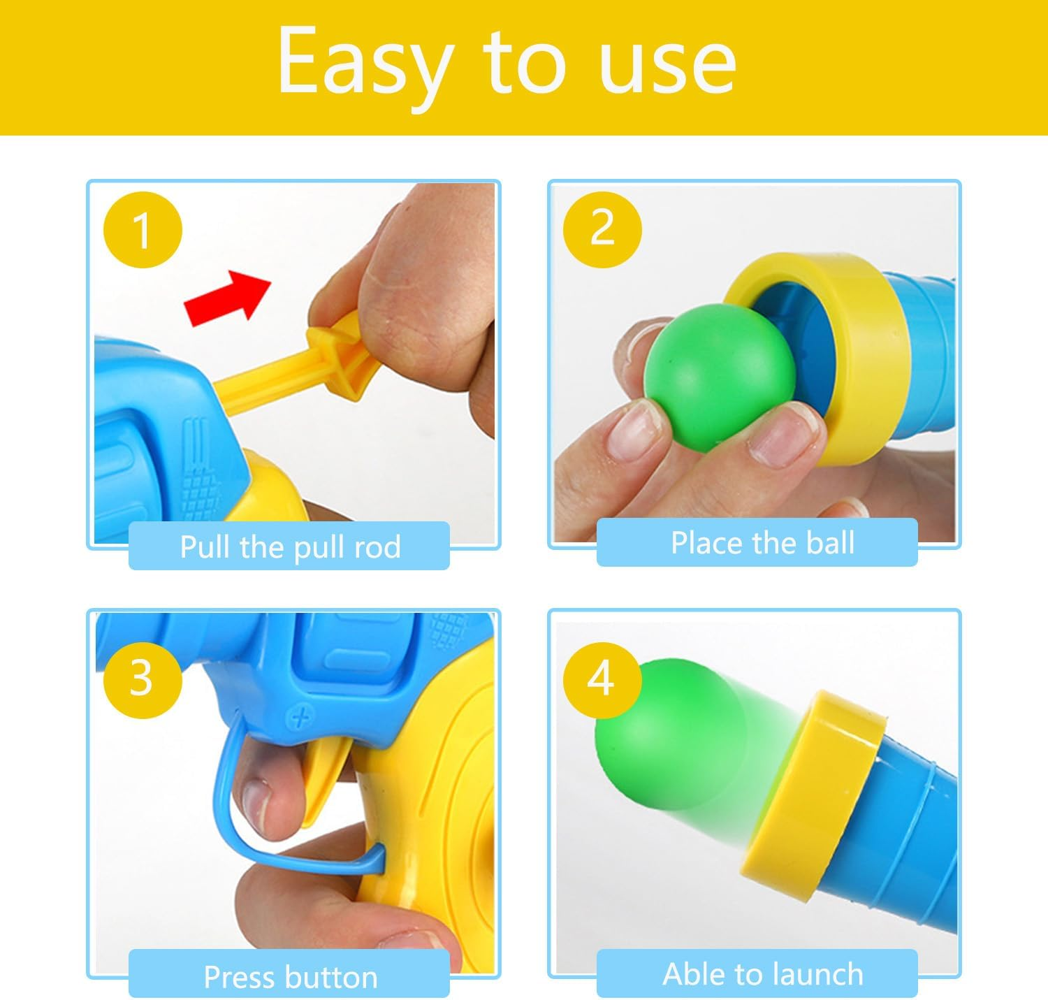 Interactive Cat Toy, Pack of 100 Cat Toy Balls, Soft Cat Balls with Cat Toy Launcher, Cat Pompom for Indoor Interaction with Cats image number 3