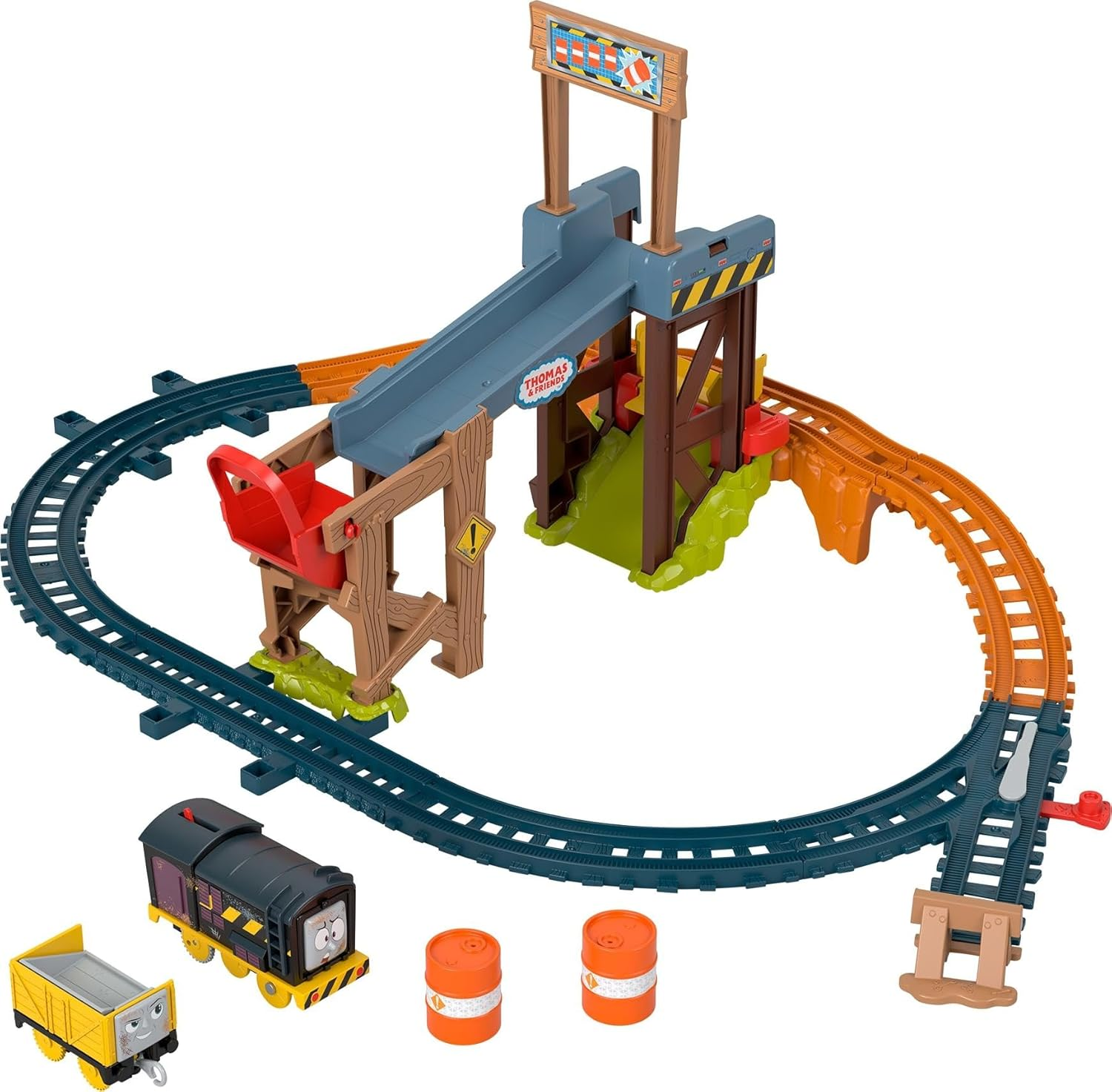 Thomas & Friends Motorized Toy Train Set Diesel&rsquo;S Lift & Load Construction with Track & Cargo for Preschool Kids Ages 3+ Years image number 4