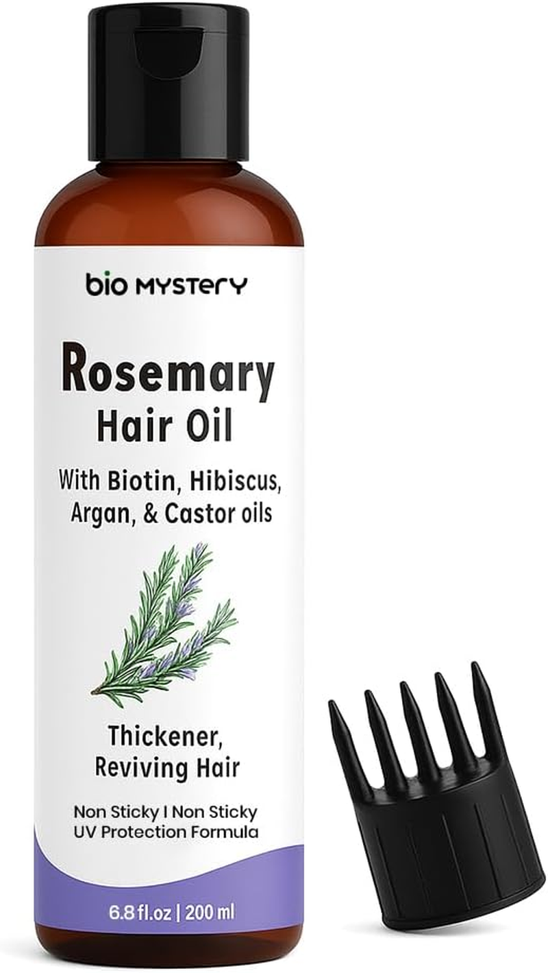 Bio Mystery Rosemary Oil for Hair Growth Infused with Biotin, Argan Vit-E with Jojoba & Castor | Scalp Stimulator Hair Growth Oil 200Ml/6.8 Oz image number 5