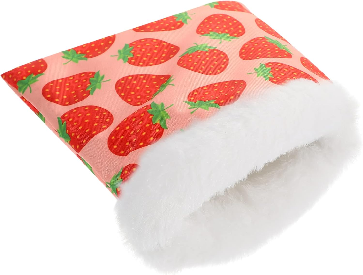 Hamster Winter Hideout Cotton Sleeping Bed Strawberry L Size Warm Sleep Pouch for Small Pets Guinea Pigs Chinchillas Sugar Gliders Hedgehogs Squirrels