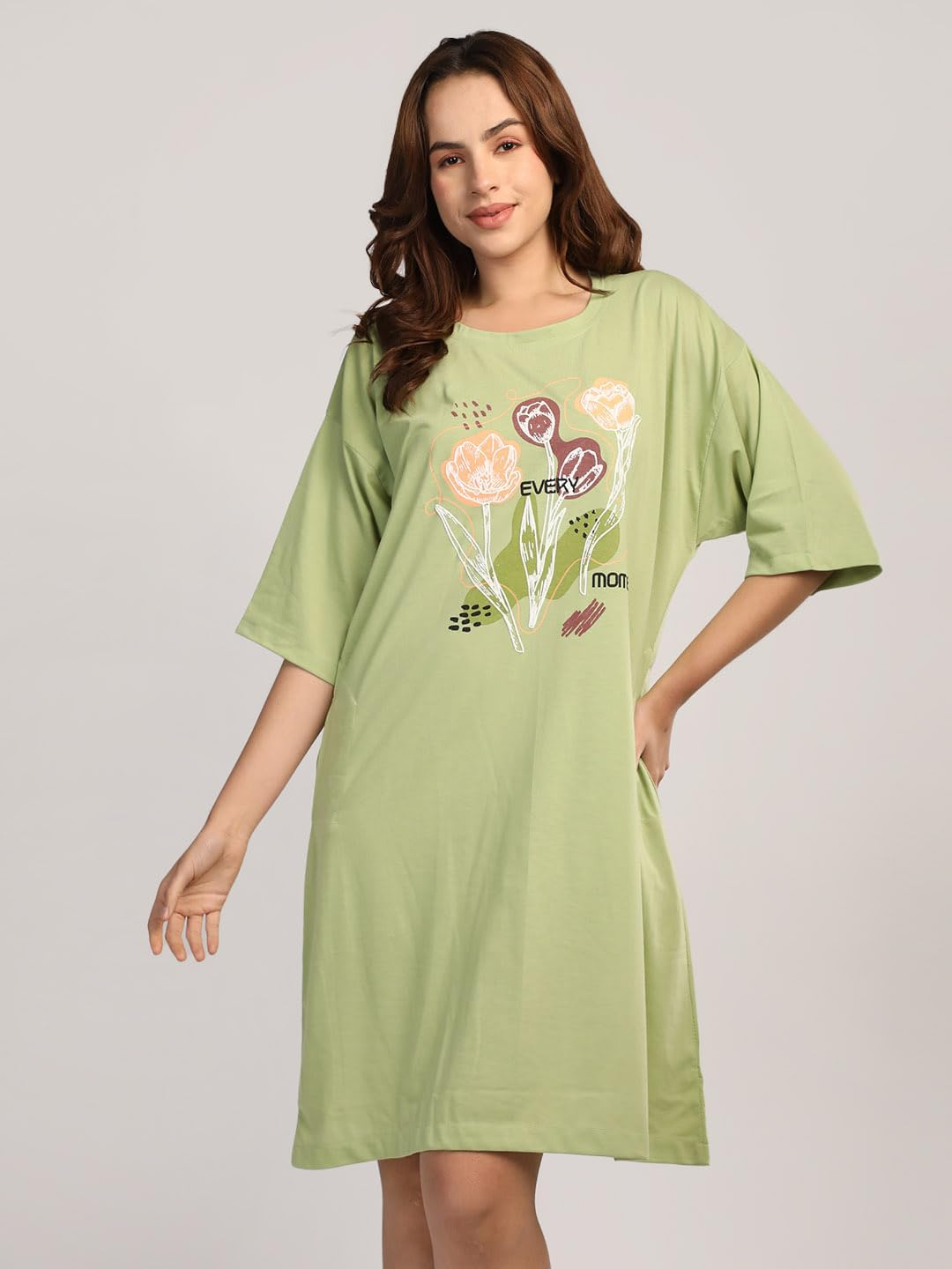 Duchess Mom T-Shirt Dress | Night Dress | Loose Fit | Pre and Post Pregnancy image number 4