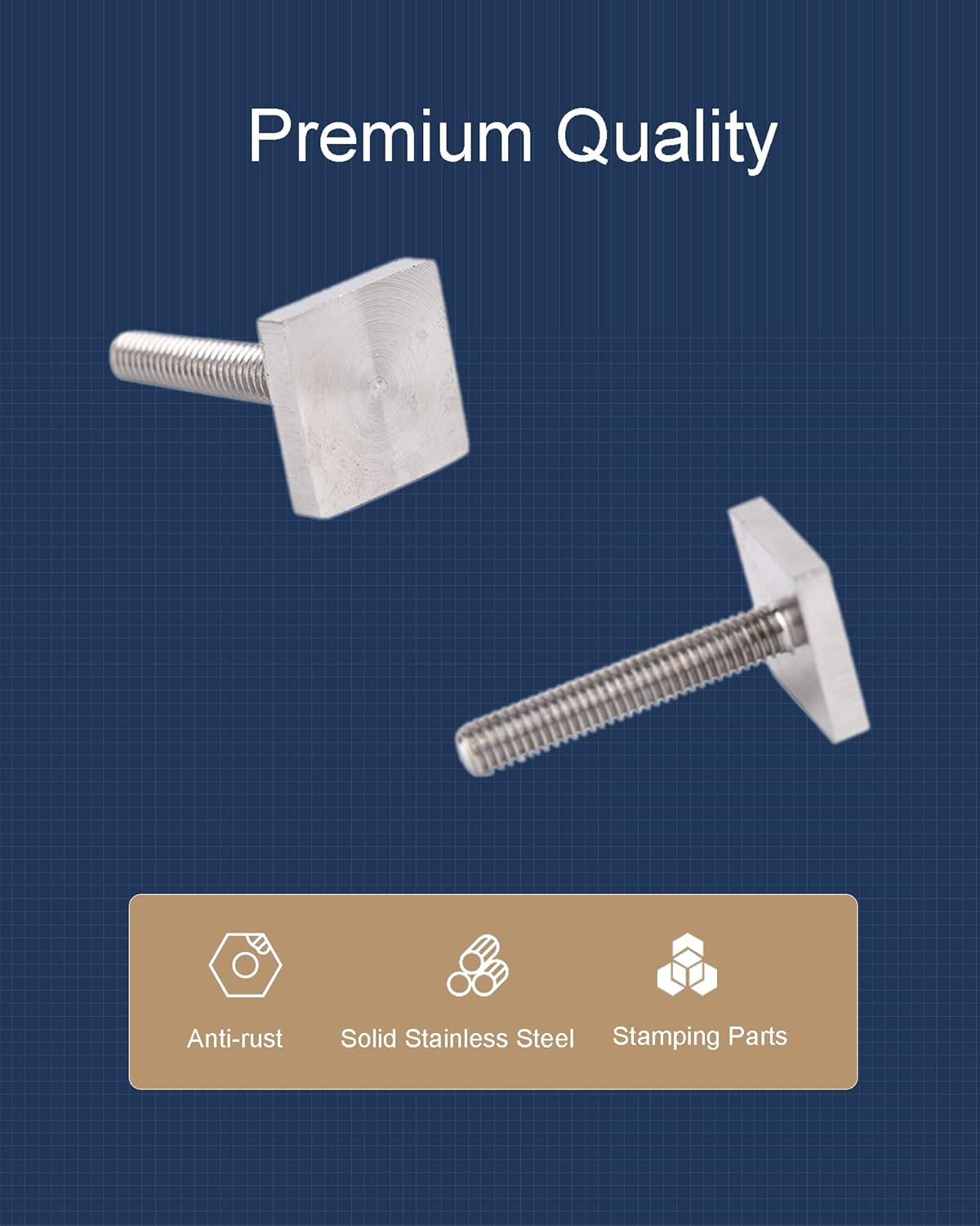 T Track Bolts Nut Kit, 1/4-20 5/16-18 Threading, 5/32 Thick Square Head, Stainless Steel M6-1 M8-1.25 T Slot Bolts Roof Rack Clamps Adapter for Thule, Yakima, Whispbar, Rhino Roof Bike Rail, 6 Count image number 6