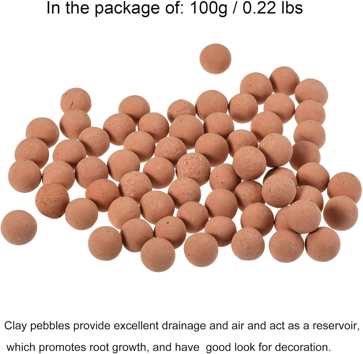 Sourcing Map Clay Pebbles 5-6Mm 0.22 Lbs Pink Gardening Potted Balls for Hydroponic Growing, Vases Supplies, Bonsai Decor