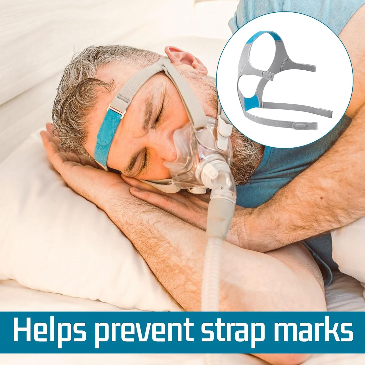 CPAP Mask Headgear, 2 Pcs Headgear for Resmed Mask, CPAP Machine Replacement Headgear Compatible with Resmed Airfit, Replacement for Airfit F20 Headgear, Ultra-Soft Nylon, Great Velcro Stickiness image number 2