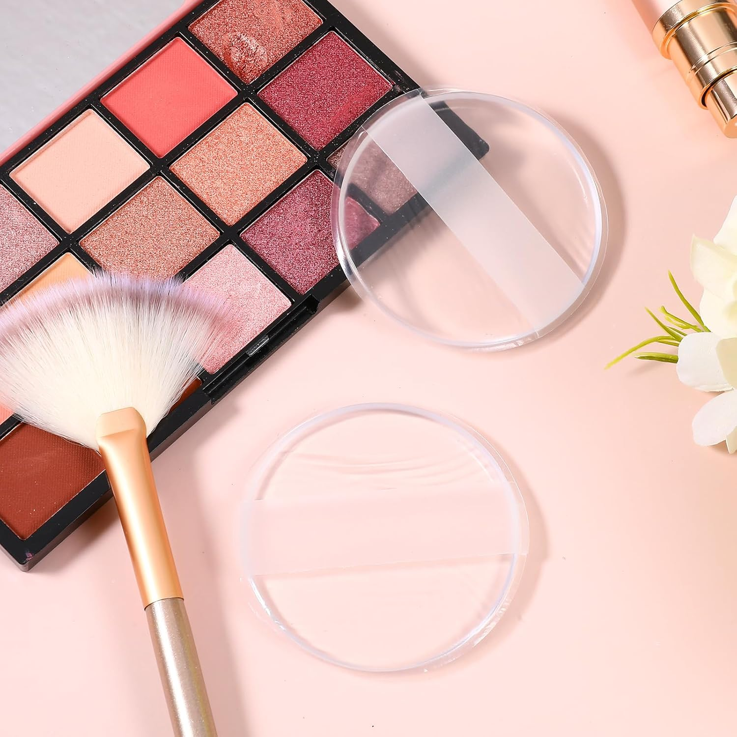 2Pcs Silicone Makeup Sponge, Clear round Powder Puff Washable Makeup Applicator for Women Girls Non-Absorbent Cosmetic Beauty Sponge for Foundation, Concealer, Cream, Blush, Highlighter image number 4