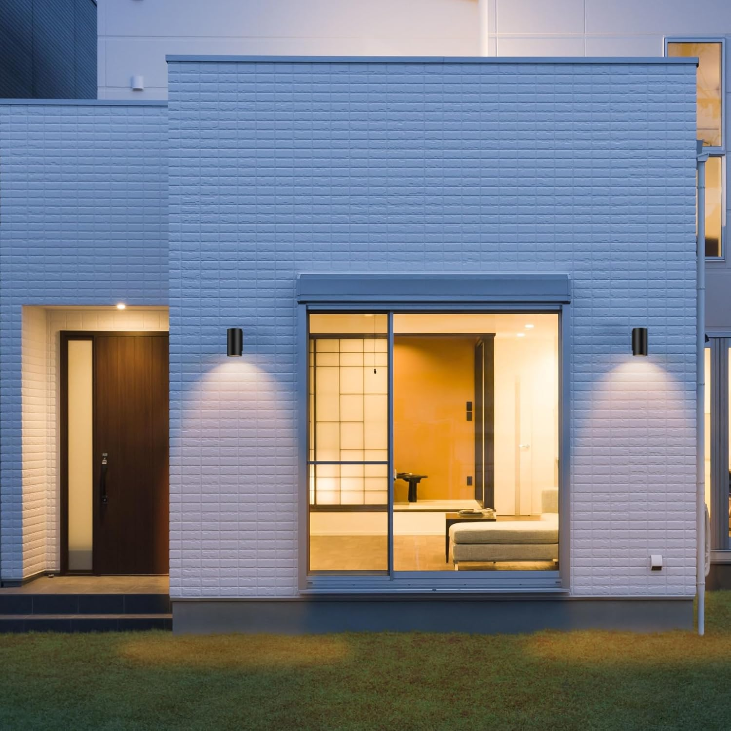 Klighten 2 Pcs Outdoor Wall Lights IP65, outside down Lights, Exterior Wall Lighting Aluminum Modern Wall Lamp for Garden Entrance Terraces Corridor, Socket GU10, Bulbs Not Included, Black image number 6