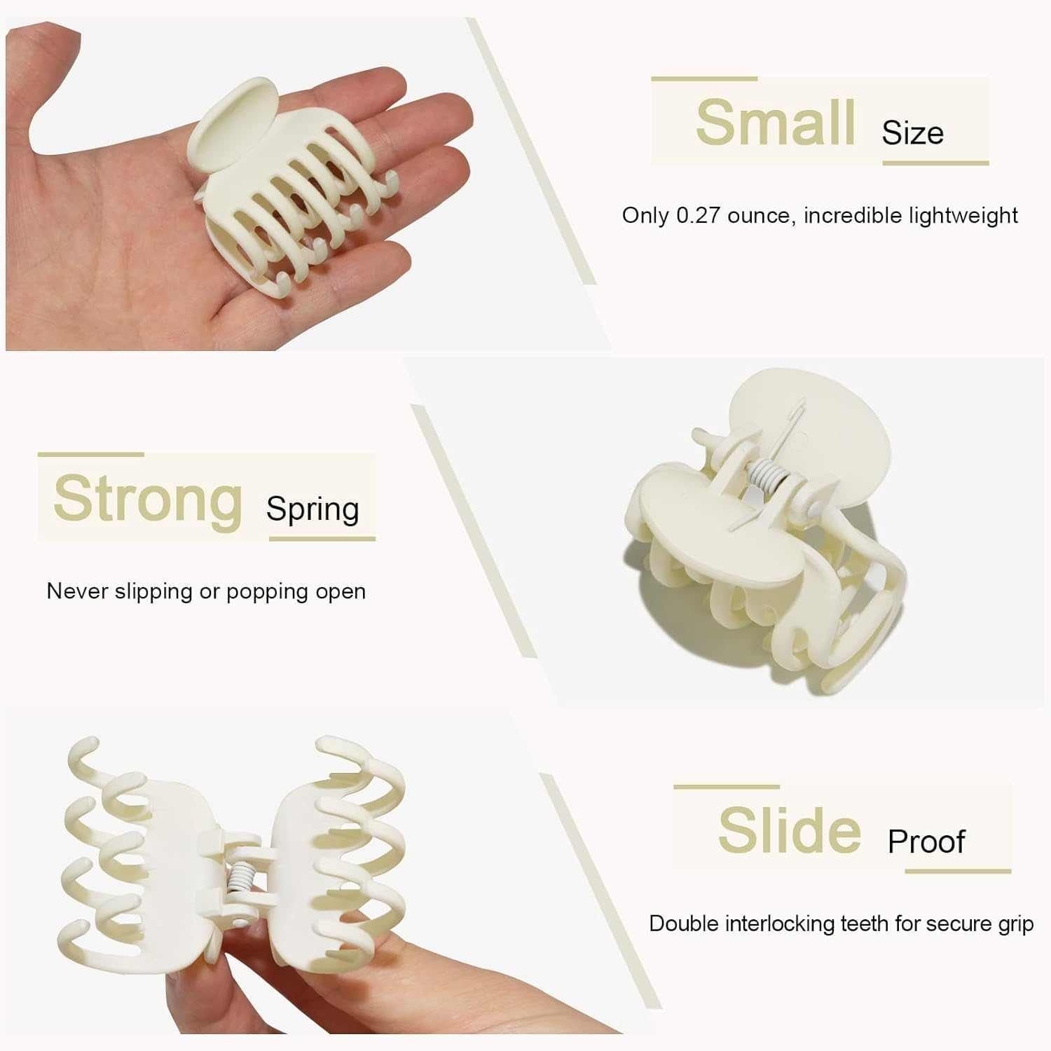Matte Double Row Teeth Hair Claw Clips for Women, 8PCS Medium-Sized Strong Hold Non-Slip Grip for Thin and Thick Hair - Orevan image number 4