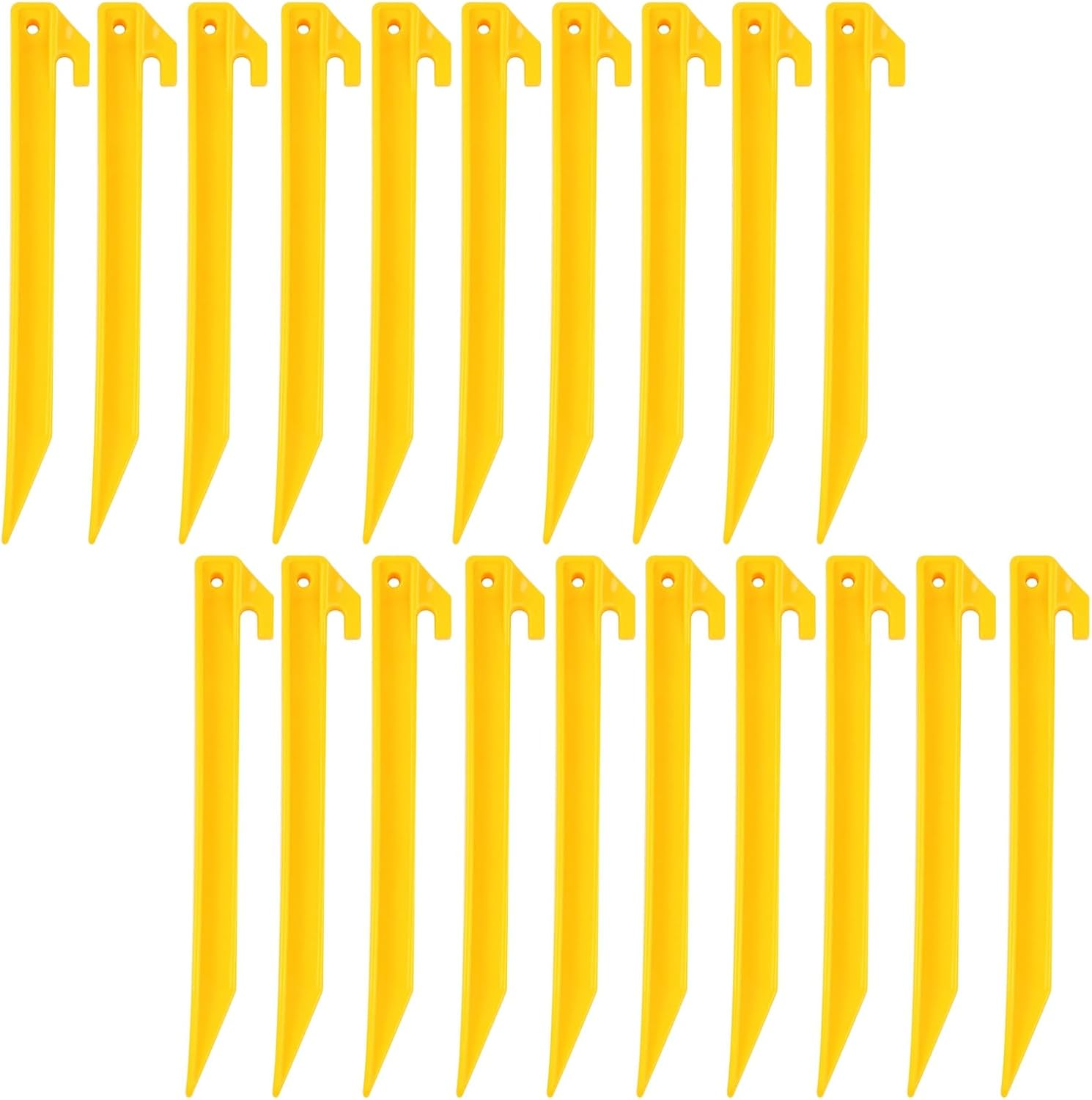 20 PCS Heavy Duty Tent Stakes, 30CM/12INCH Awning Pegs, Canopy Anchoring Pegs, Durable Spike Hook Tent Stakes, Sand Stakes, Camping Caravan Pegs Stakes, Outdoor Camping Beach Spikes Stakes (Yellow) image number 3