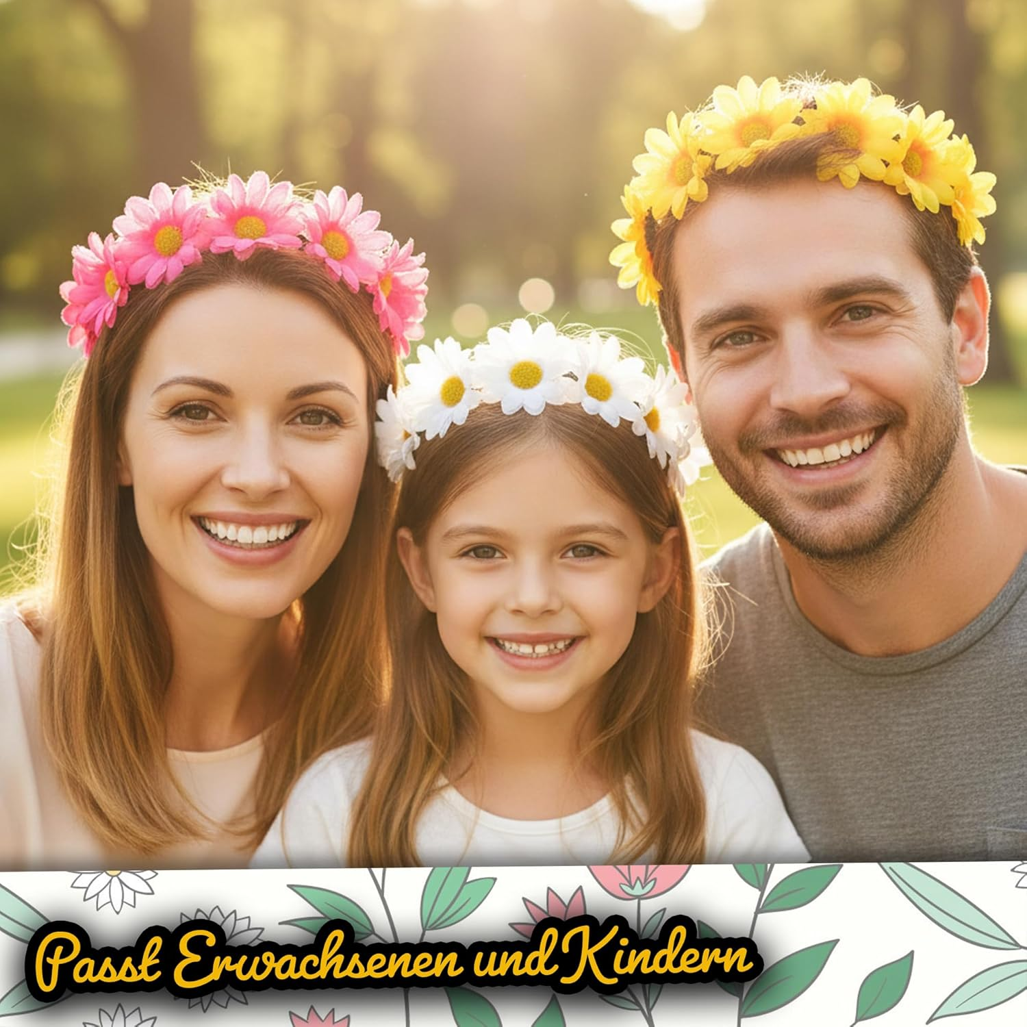 Hatstar Flower Wreath, Set of 3, Hair Accessories with Elastic Band for Women and Girls, Costume Accessory for Oktoberfest, Festival, Mallorca Party and Schlagermove image number 5