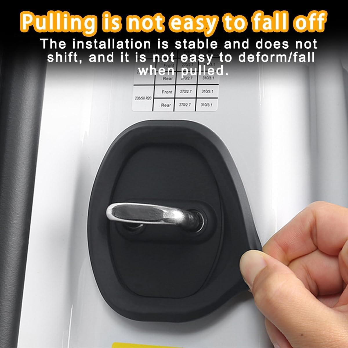 Silicone Car Door Latch Protective Covers, 4Pcs Silicone Door Latch Guard Universal Car Door Lock Cover Protector for Noise Reduction and Shock Absorption image number 6