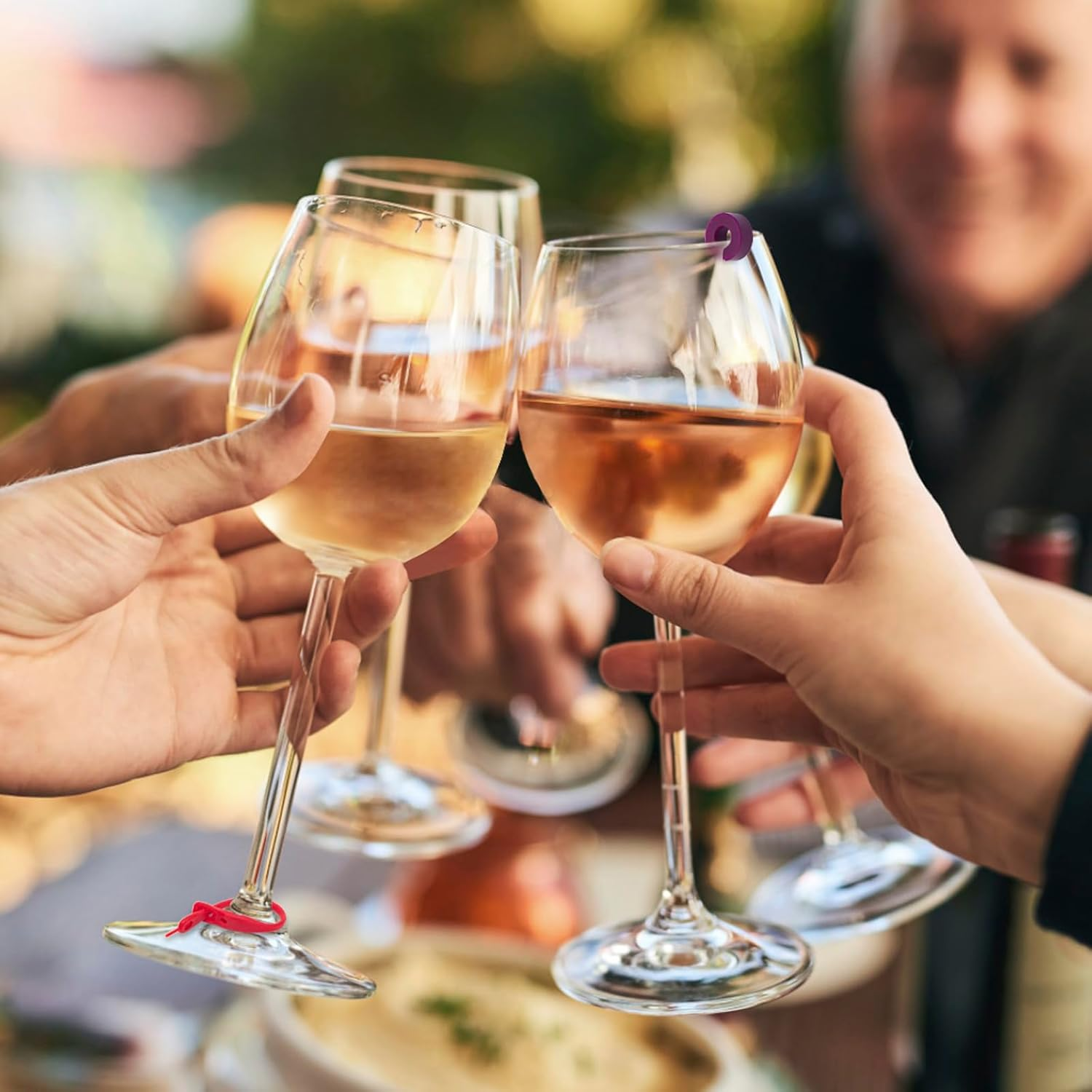 48Pcs Silicone Drink Markers, Cocktail Drink Markers,Multi-Color Wine Glass Charms Markers Tags for Bar Party Martinis Cocktail Champagne Stem Glasses (Colorful) image number 2