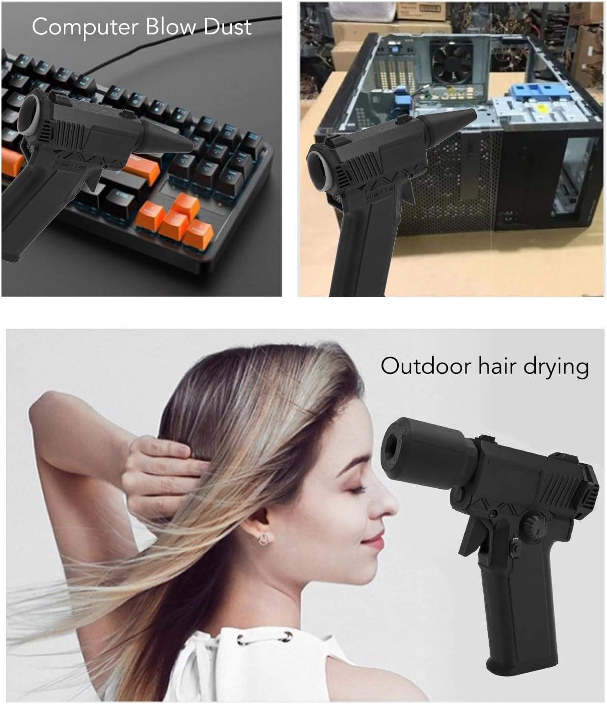 Electric Air Duster Blower, 200000RPM Compressed Air Duster with Stepless Speed Adjustment, Jet Dry Blower for PC, Laptop, Console Cleaning image number 5