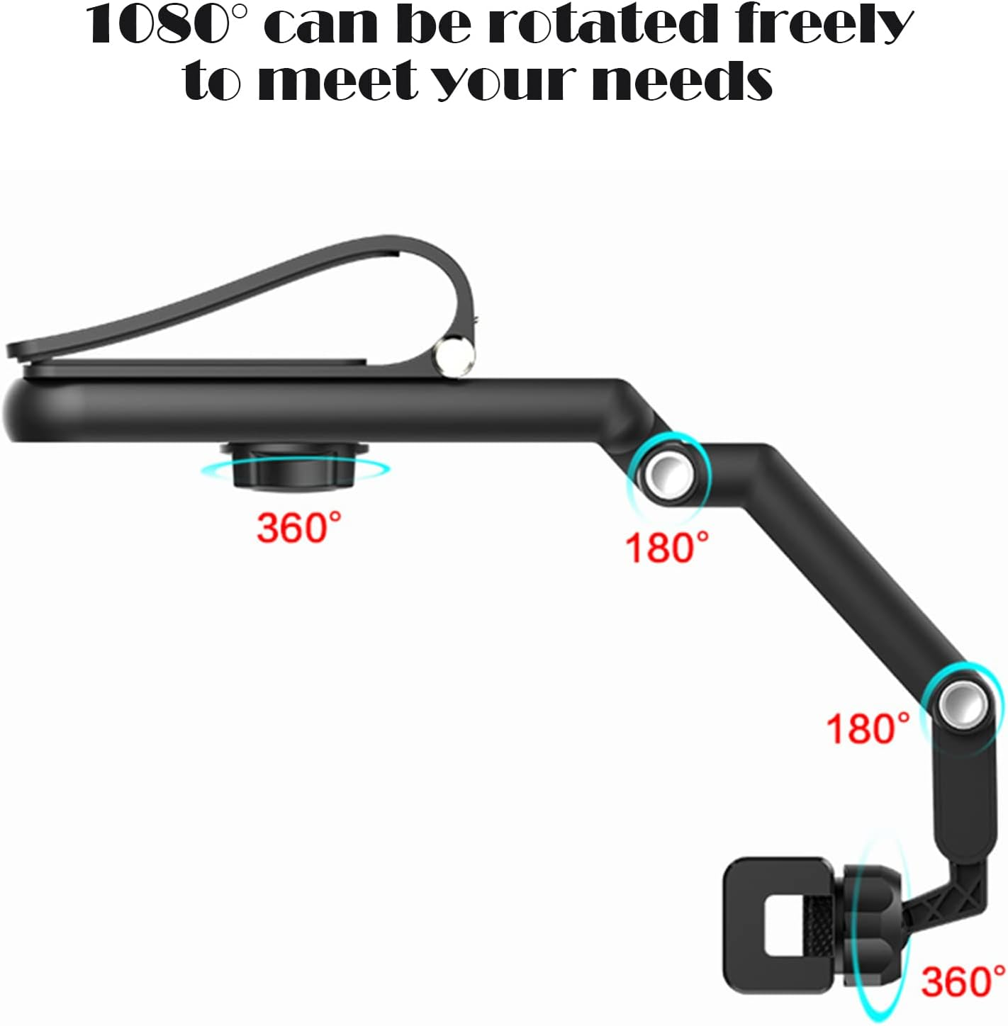 Car Phone Holder Mount,360&deg;Rotatable Retractable Car Phone Holder,Multifunctional Adjustable Mount Cell Phone Holder for Car,Universal Phone Holder for Mobile Phones image number 1