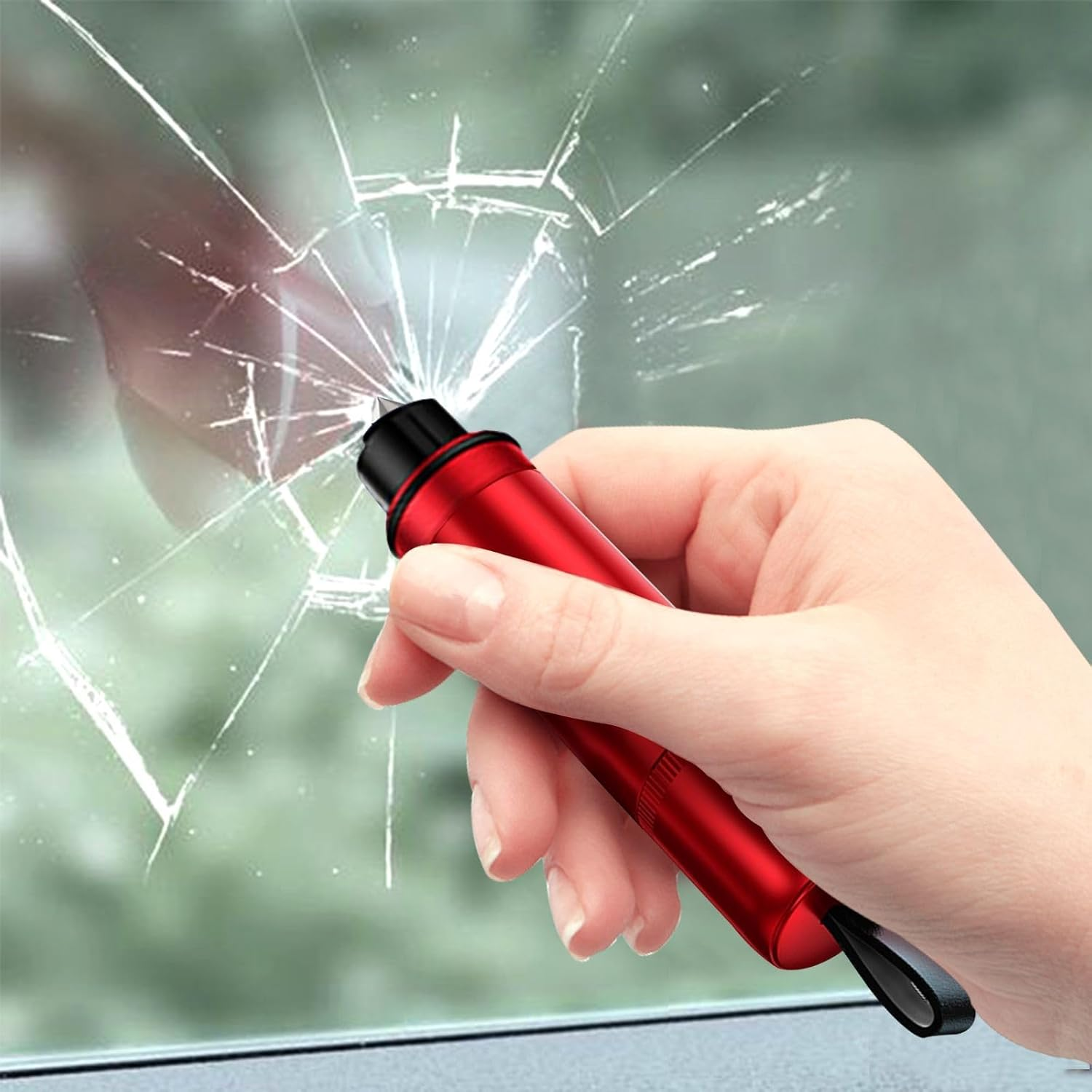 DALAETUS 2 Pcs Emergency Car Window Breaker with 2 Holders- 2-In-1 Window Breaker and Seat Belt Cutter for Car Safety, Car Safety Hammer, Red and Black