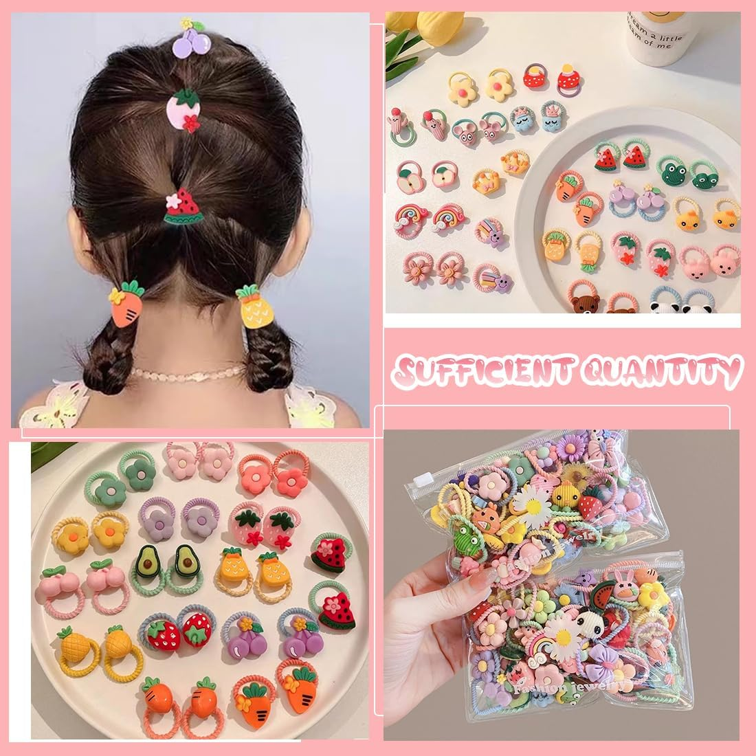 ROKZELT Pack of 100 Girls Colourful Soft Nylon Hair Bobbles for Girls Children Mini Hair Bobbles Colourful Small Baby Hair Bobbles for Children image number 4