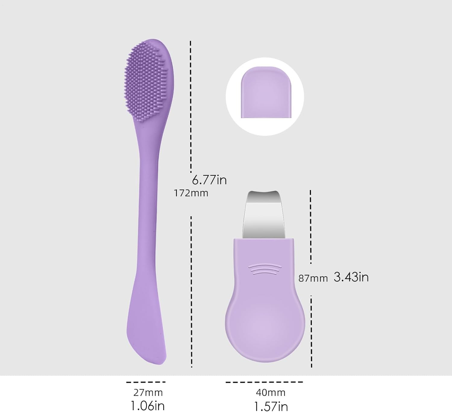 Face Scraper Tool,Pimple Scraper Tool | Facial Whitehead Remover Spatula for Chin Cheek in Morning Night Home Travel Spa Shower Women Men - Purple image number 5