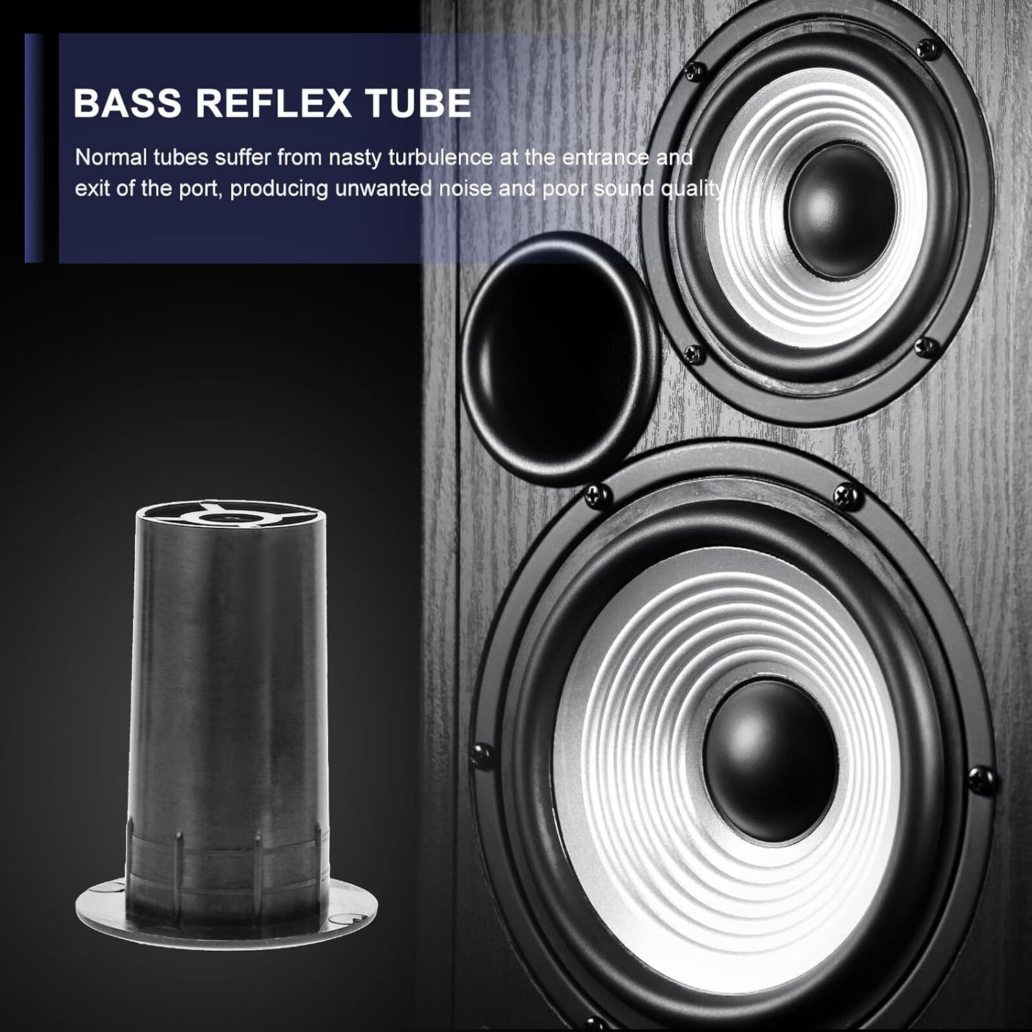 FELTECHELECTR 8Pcs Abs Bass Reflex Port Tubes for Speaker Box Port Hole Subwoofer Tube Plastic Speaker Hole Outlet for Car and Home Audio Systems image number 6