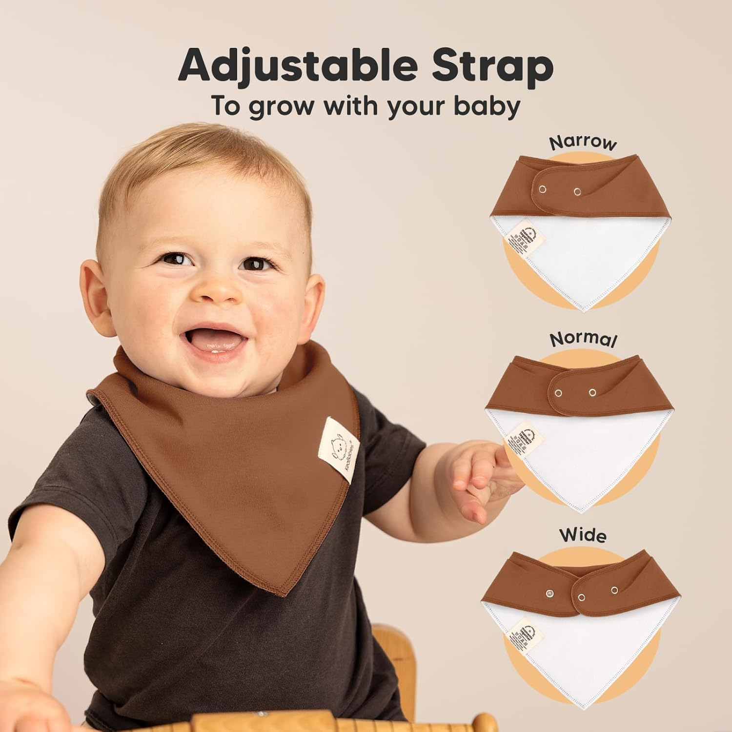 Keababies 8-Pack Organic Baby Bandana Bibs for Boys - Super Absorbent Baby Dribble Bibs for Drooling and Teething Infant, 100% Cotton Extra Soft for Newborn, Infant 0-36 Months (Terracotta) - Constellation image number 2