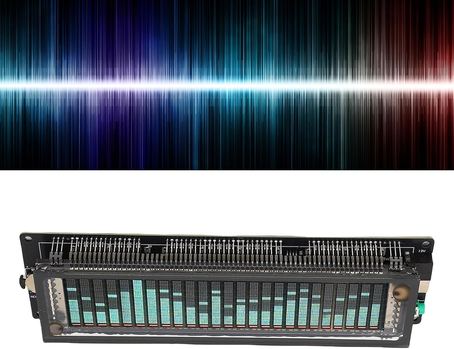 Audio Spectrum Analyzer with VFD Display, 32Hz-20Khz LED Music Spectrum, Sound Control Level Audio Indicator, Rhythm Analyzer Meter, Advanced AGC, Adjustable Bringhtness image number 2