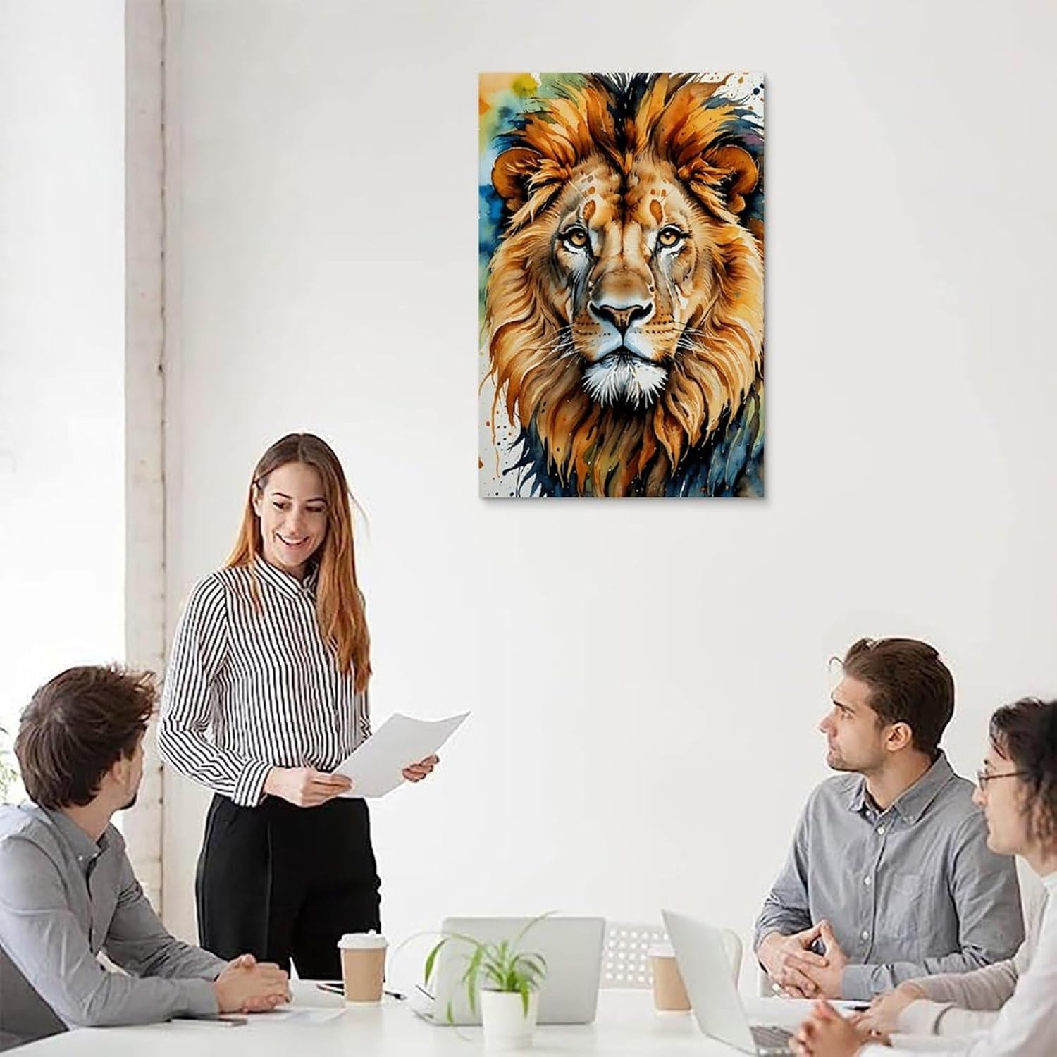 Lion Poster Poster Canvas Painting Wall Art Picture Home Decor Print for Bedroom Living Room Dorm Study Bar Office 16X24Inch(40X60Cm) Unframe-Style image number 5