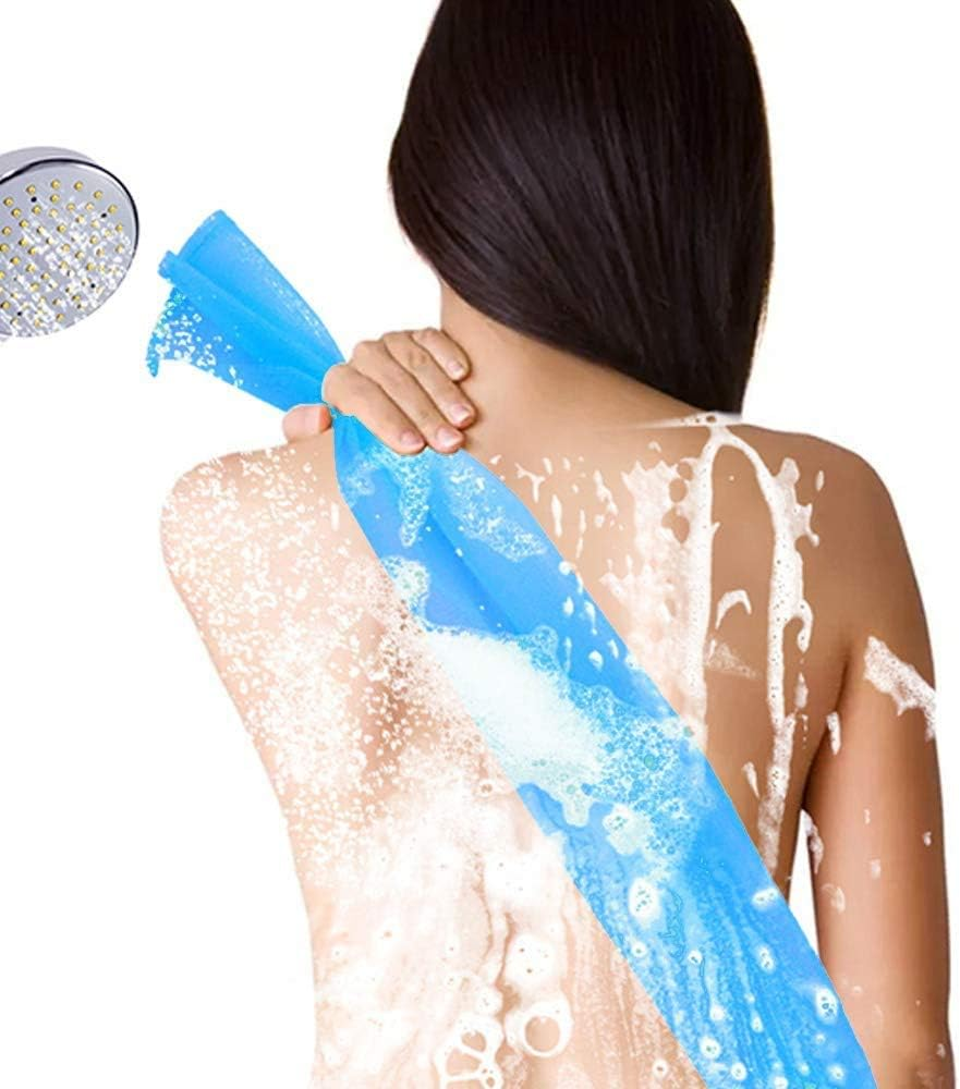 Exfoliating Bath Cloth Exfoliating Nylon Bath Towel with Deep Clean Beauty Washcloth Loofah Exfoliating Body Scrub Back Scrubber Bath Wash Towel(3 Pack) image number 2