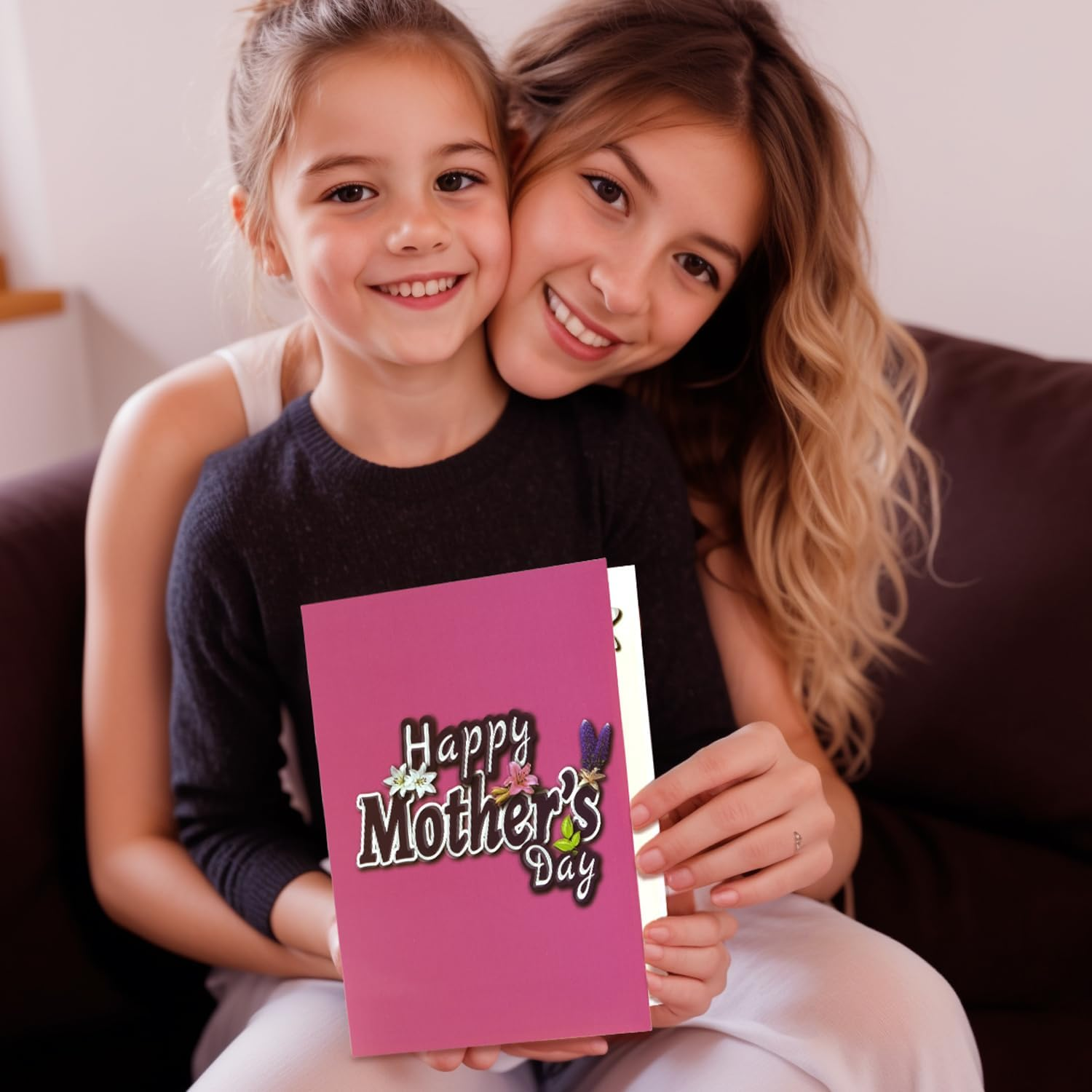 Magic Ants 3D Pop-Up Mother&rsquo;S Day Card &ndash; "Happy Mother&rsquo;S Day" with Glittery Floral Design, Yellow and Silver Script, Colorful Flowers, Lavender Sprig, Includes Envelope and Blank Notecard for Mom, Stepmother, Mother in Law, Grandma, Wife, Sister, Aunt - Flower Happy Mother'S Day image number 4