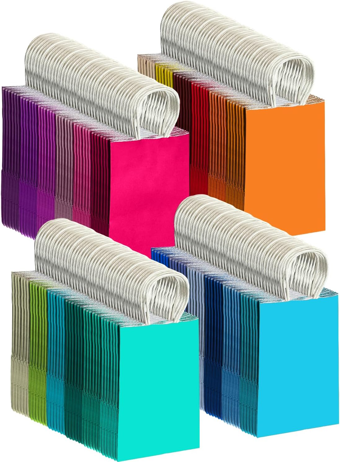 Qiqee 24PCS Small Gift Bag 15X8X21Cm with Handles Bulk Gift Bags 24 Different Senior Color Bags Multiple Uses (8.3X6X3.15Inch, Small Size) image number 6