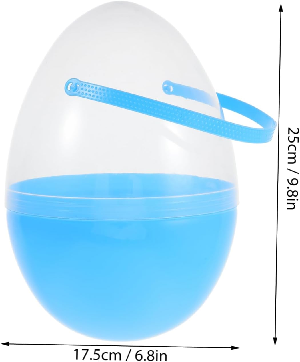 Cabilock Large Clear Easter Egg with Handle for Kids Easter Hunt Supplies and Holiday Decoration Egg Baskets Reusable and Fillable Plastic Easter Egg Containers - Yellow image number 2