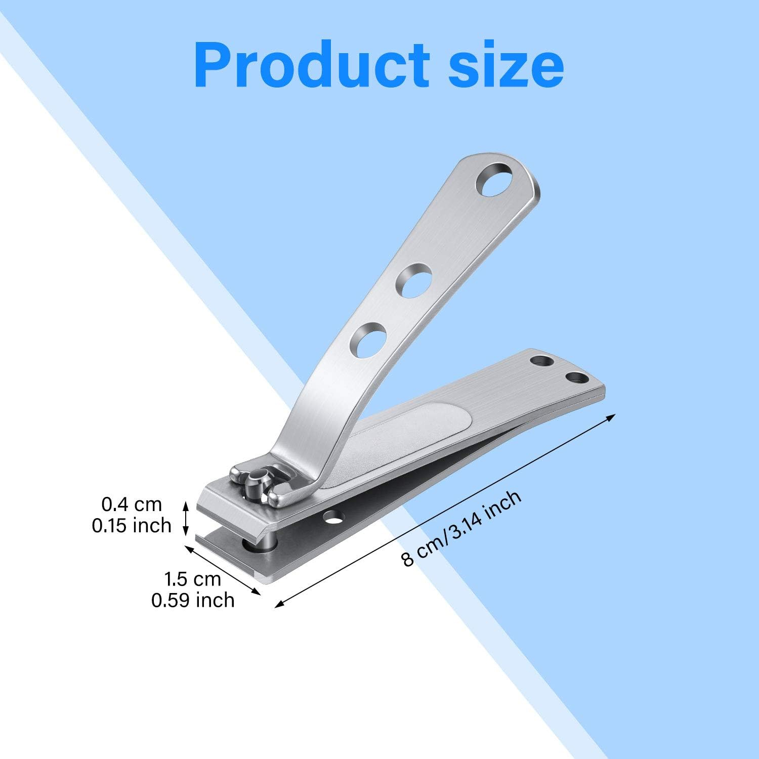 2 Pieces Nail Clipper for Thick Nails, Straight Edge Toenail Clippers, Stainless Steel Fingernail Cutters, Heavy Duty Large Wide Mouth Fingernail and Toenail Scissors for Men Women image number 2