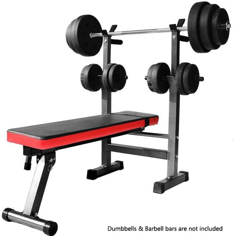 Salesbay Multi-Station Foldable Bench Press Incline Home Gym Fitness Olympic Weights Station Rack image number 4